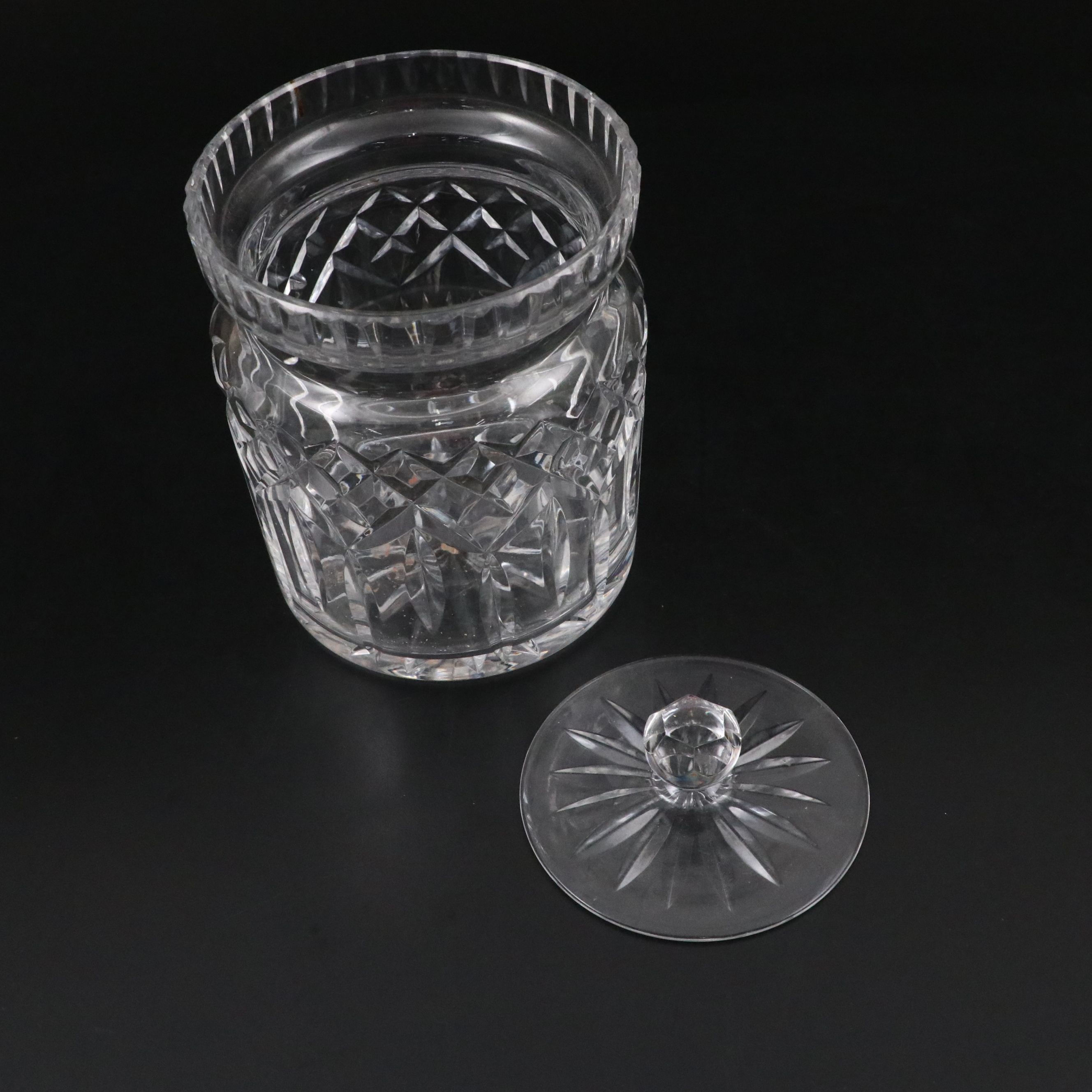 Waterford and Other Crystal Bowls with "Lismore" Biscuit Jar