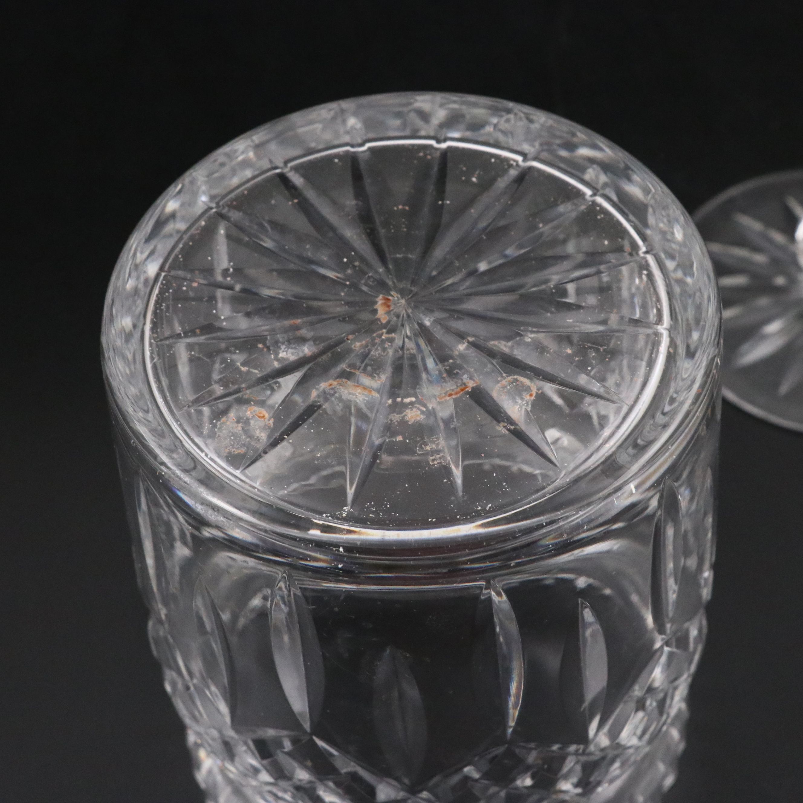 Waterford and Other Crystal Bowls with "Lismore" Biscuit Jar