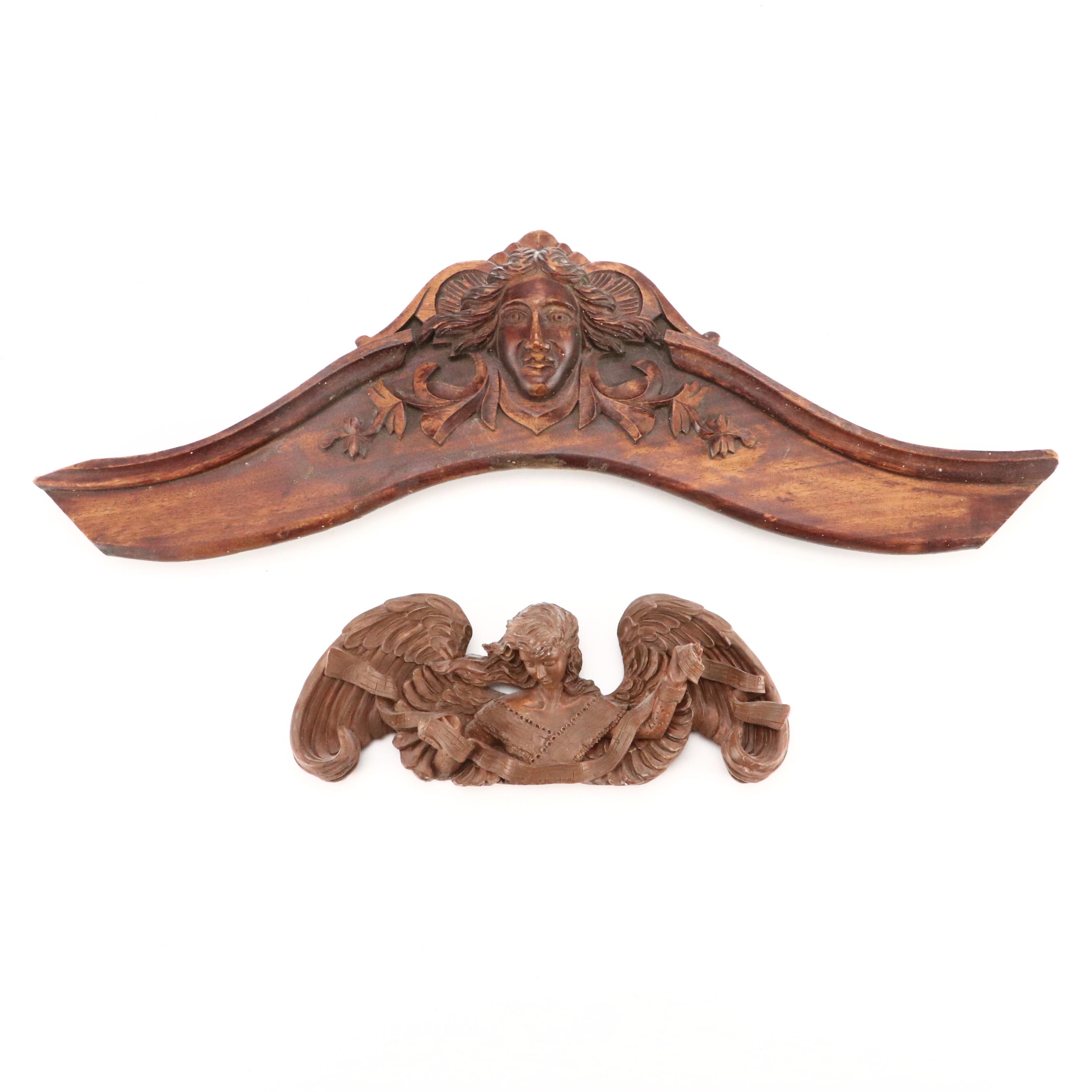 Victorian Style Carved Wood with Other Wall Hanging
