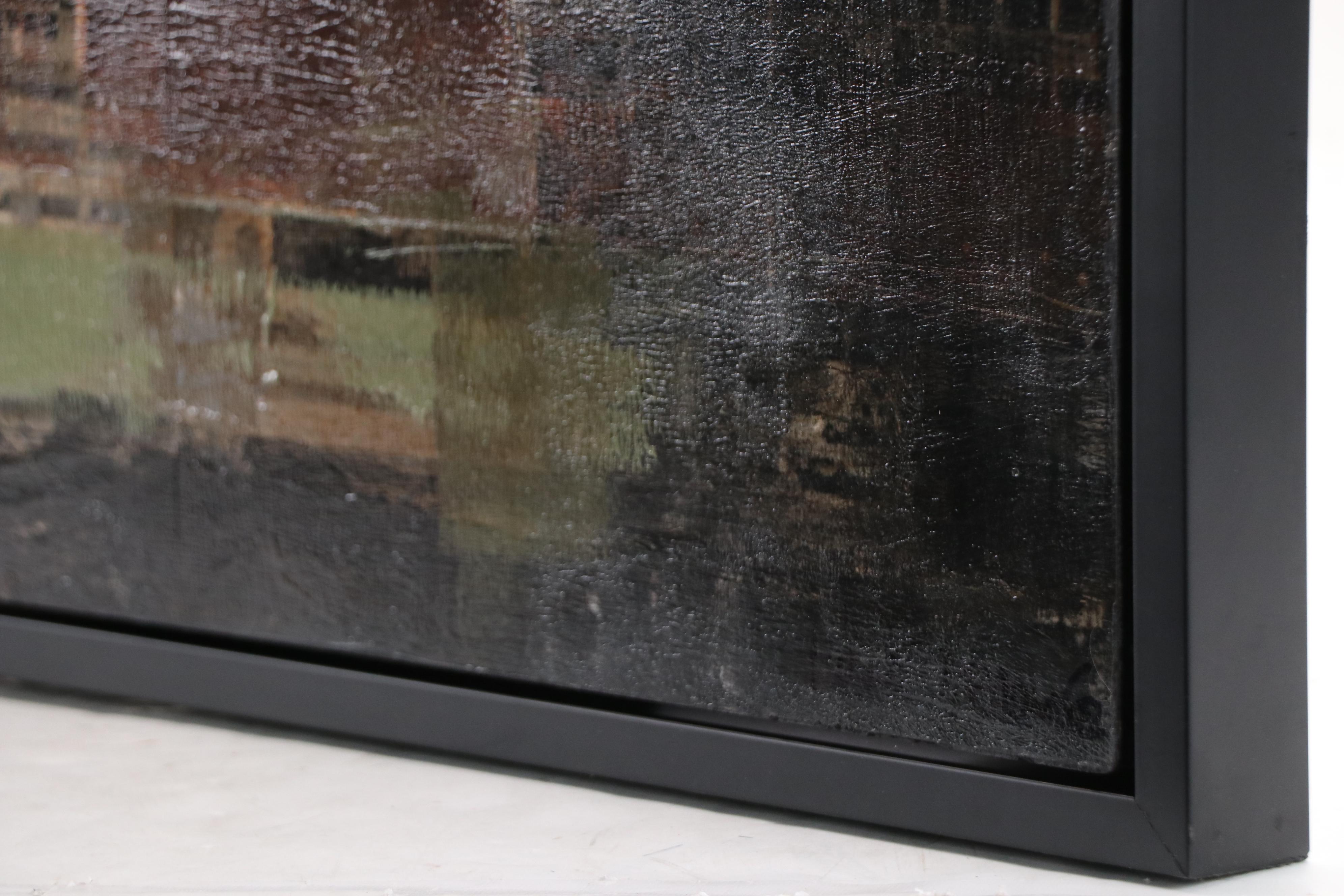 Ursula J. Brenner Mixed Media Cityscape Painting "Louisville," 21st Century