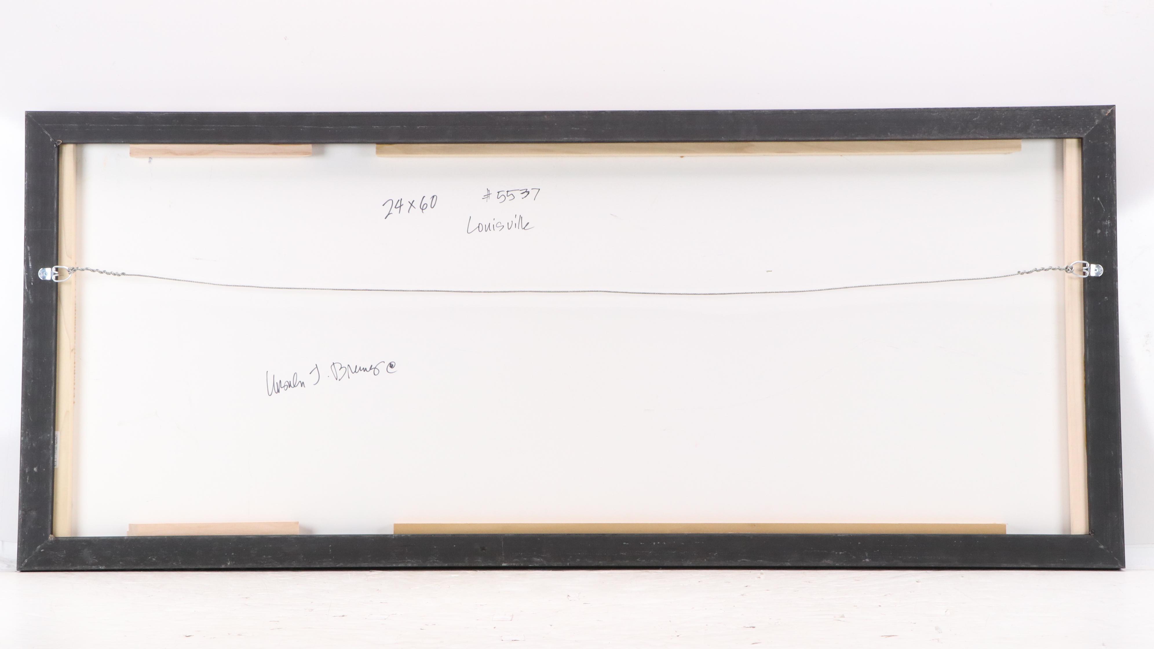 Ursula J. Brenner Mixed Media Cityscape Painting "Louisville," 21st Century