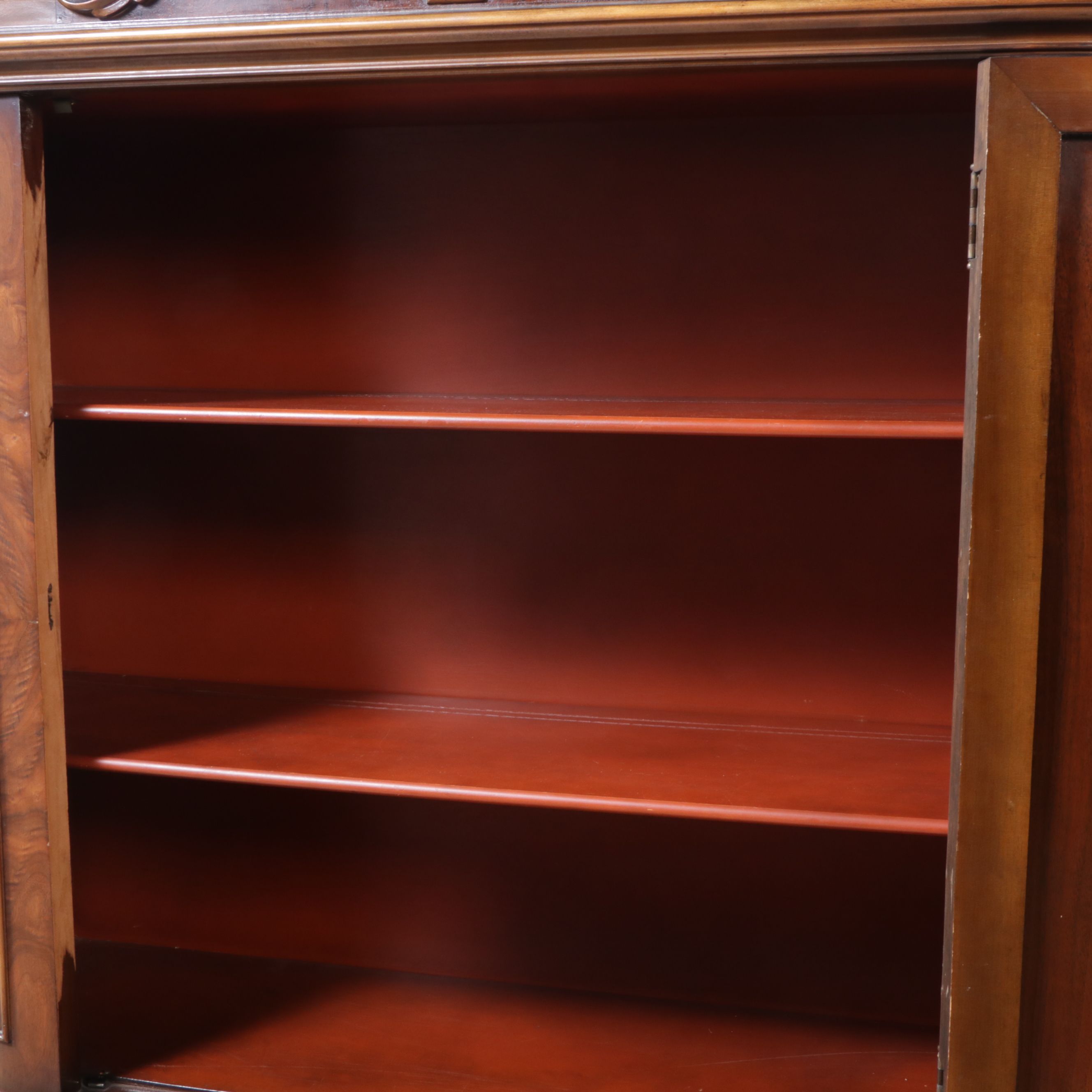 Louis XV Style Burl Wood and Walnut China Cabinet, Mid-20th Century