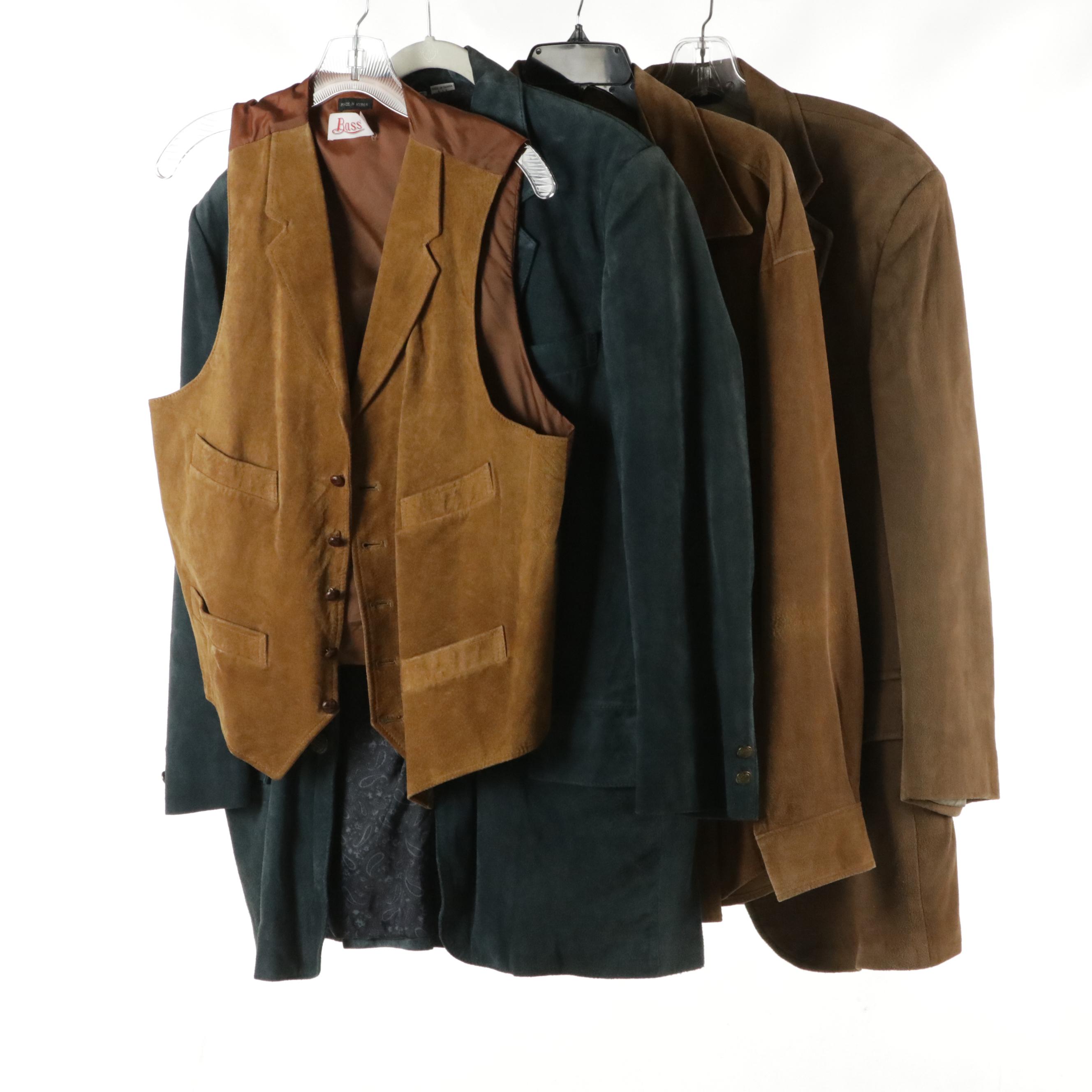 Men's The J. Peterman Co. Suede Shirt with Other Suede Jackets and Vest