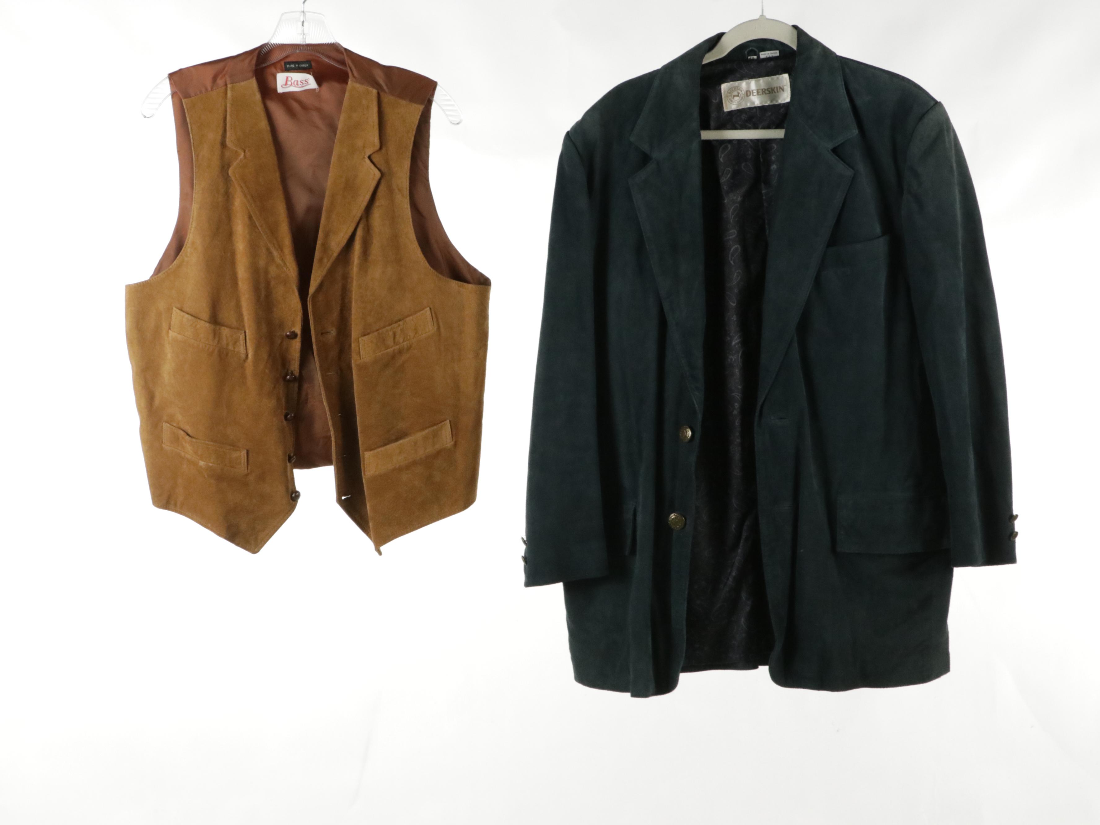 Men's The J. Peterman Co. Suede Shirt with Other Suede Jackets and Vest