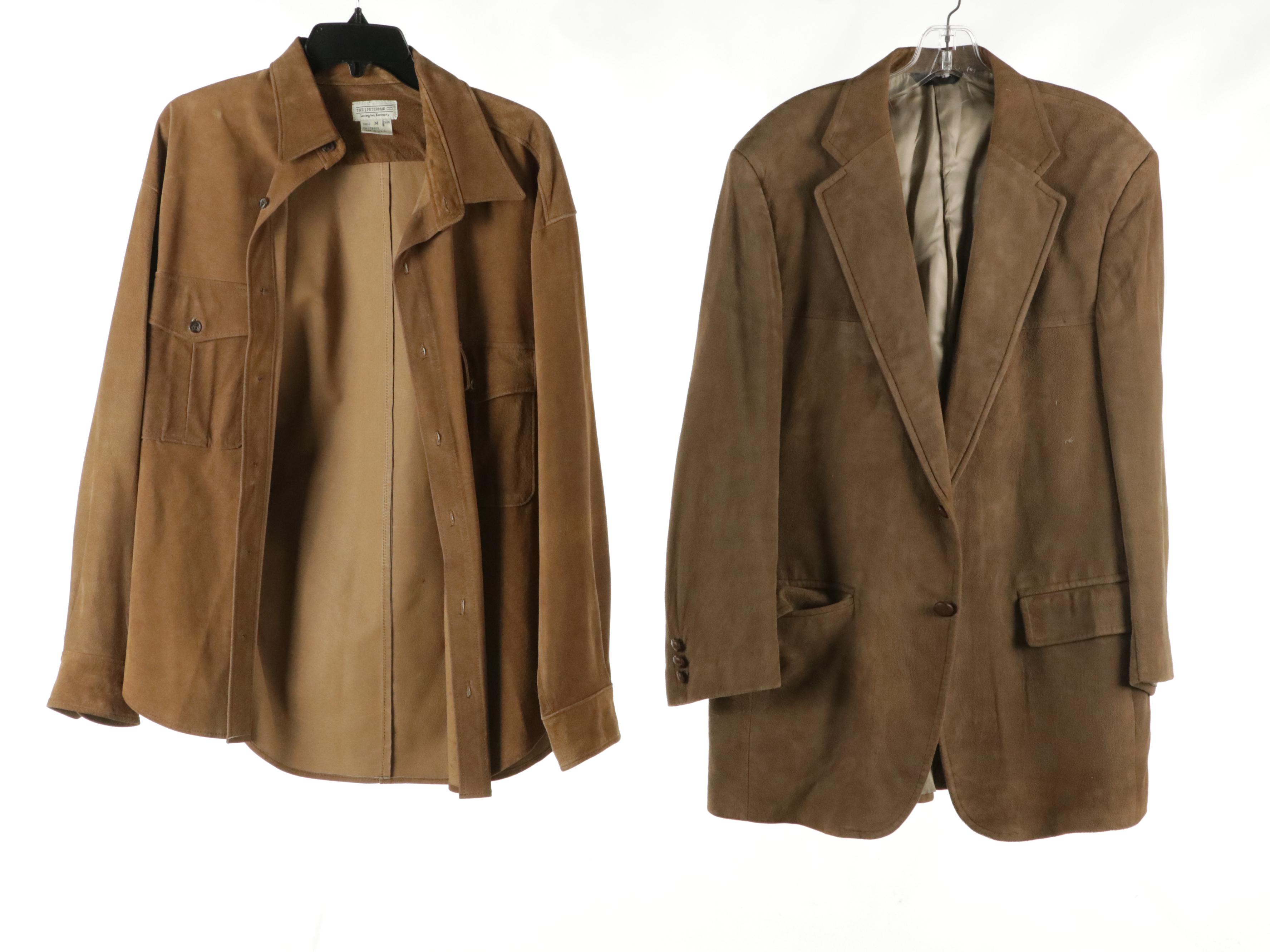 Men's The J. Peterman Co. Suede Shirt with Other Suede Jackets and Vest