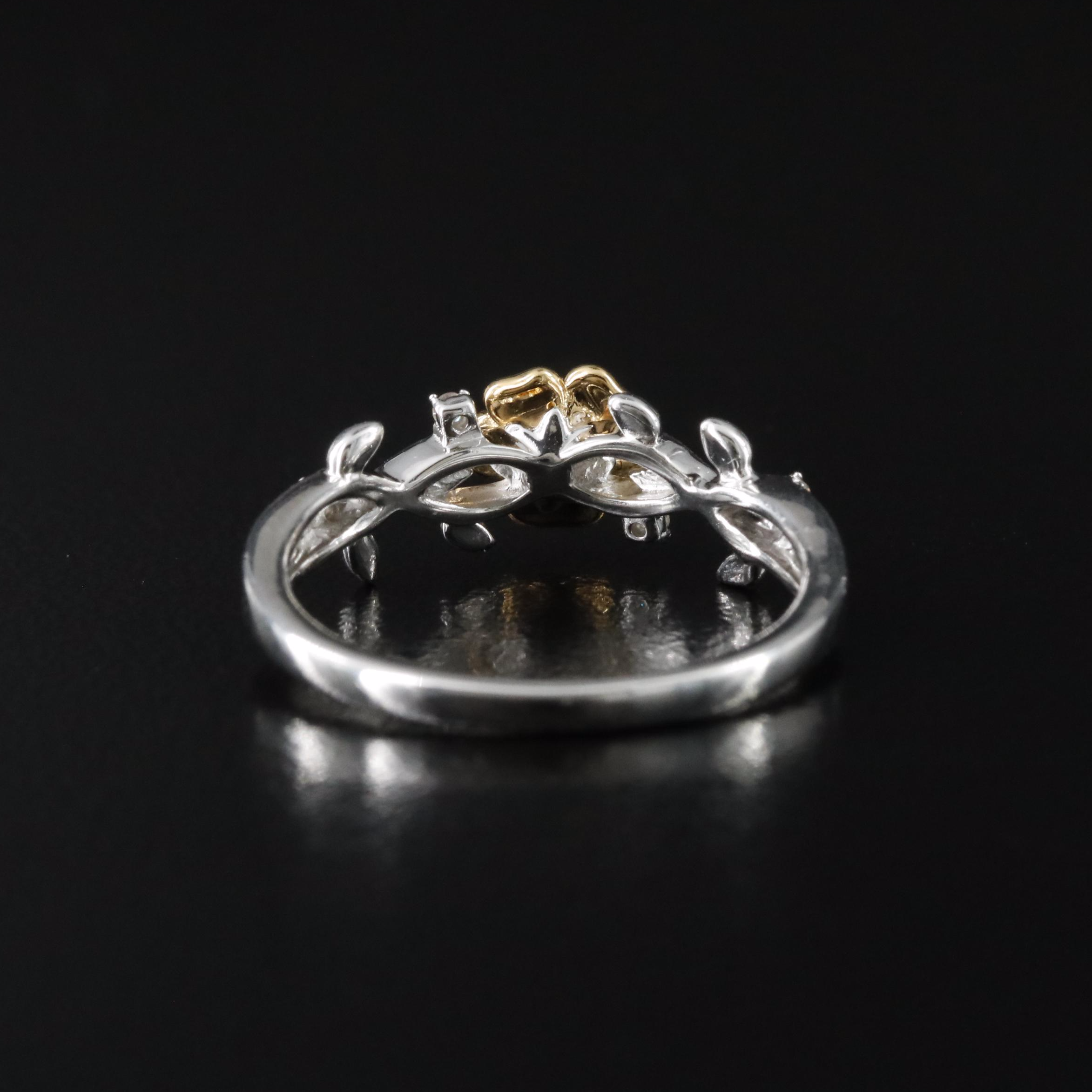 Sterling Diamond Rose Ring