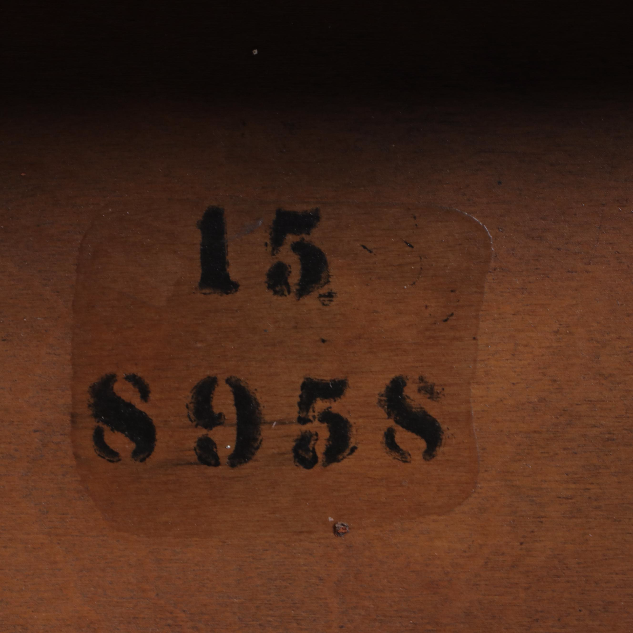 French Provincial Style Walnut Dining Table and Needlepoint Upholstered Chairs