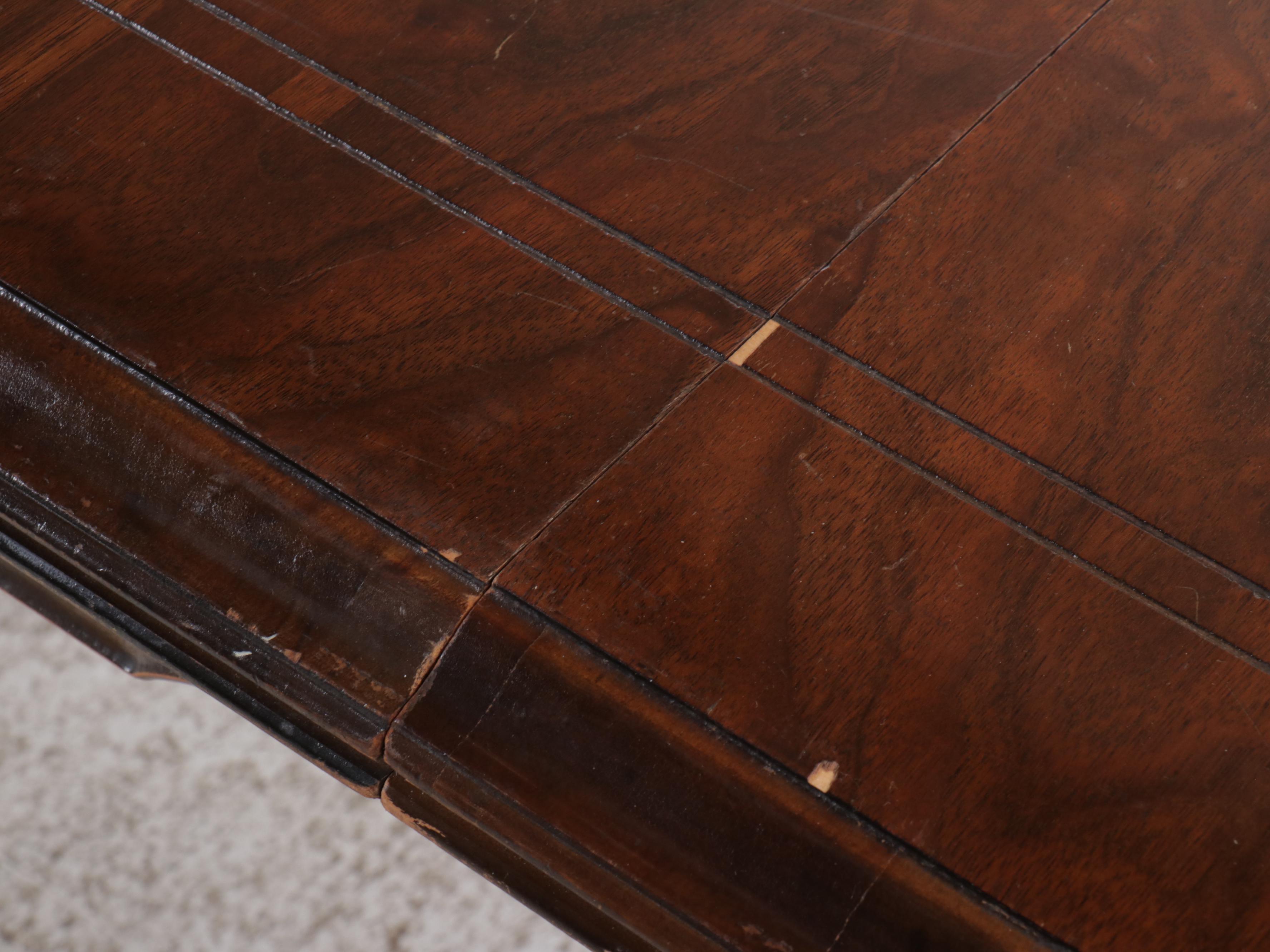 French Provincial Style Walnut Dining Table and Needlepoint Upholstered Chairs