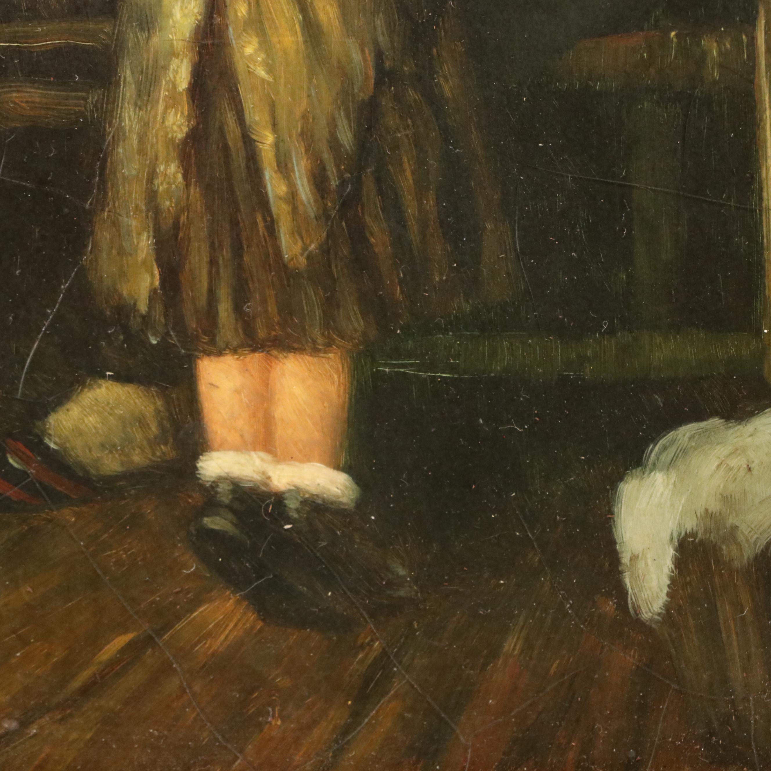 Dutch Style Interior Genre Scene Oil Painting