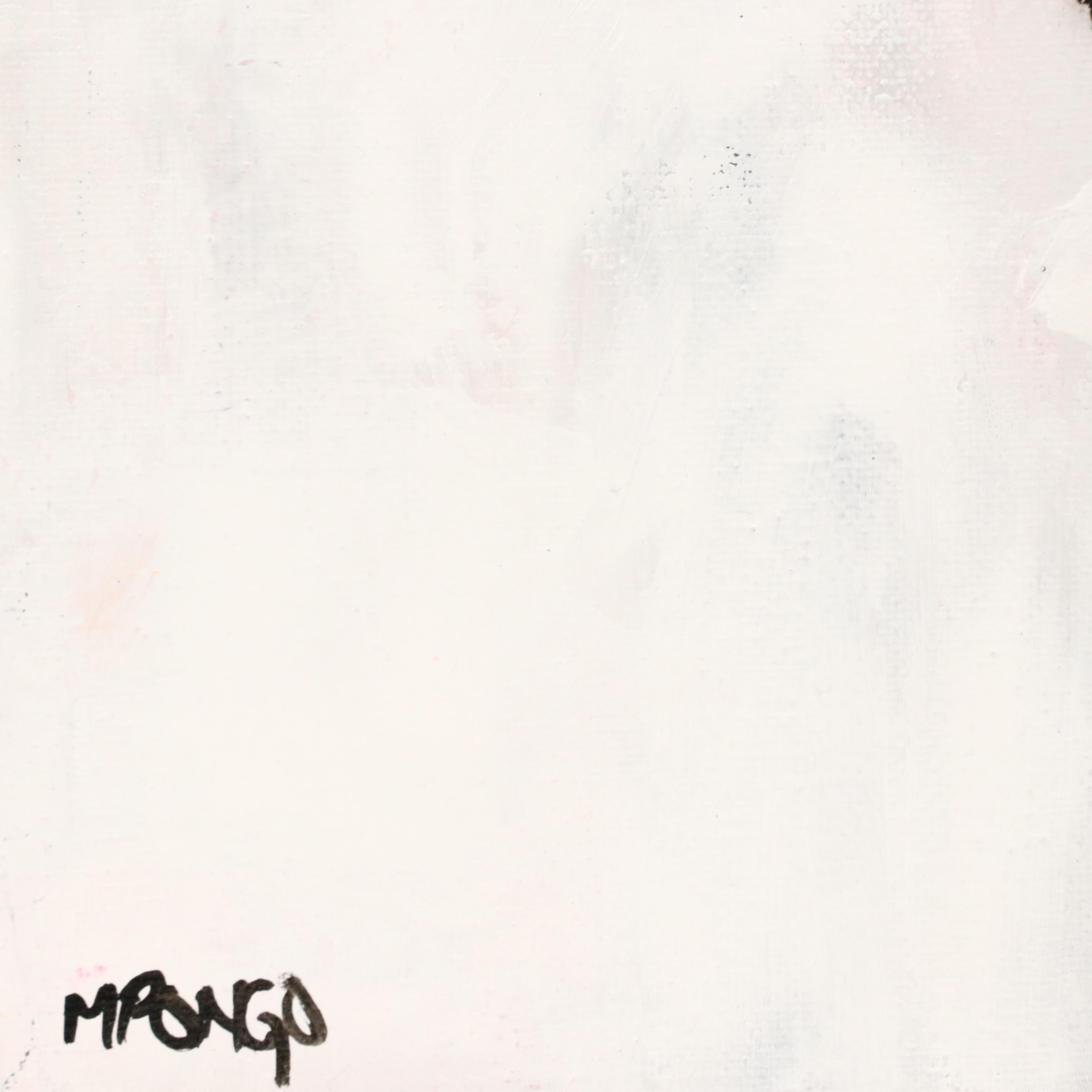 Milagros Pongo Abstract Mixed Media Painting "Black and White," 21st Century