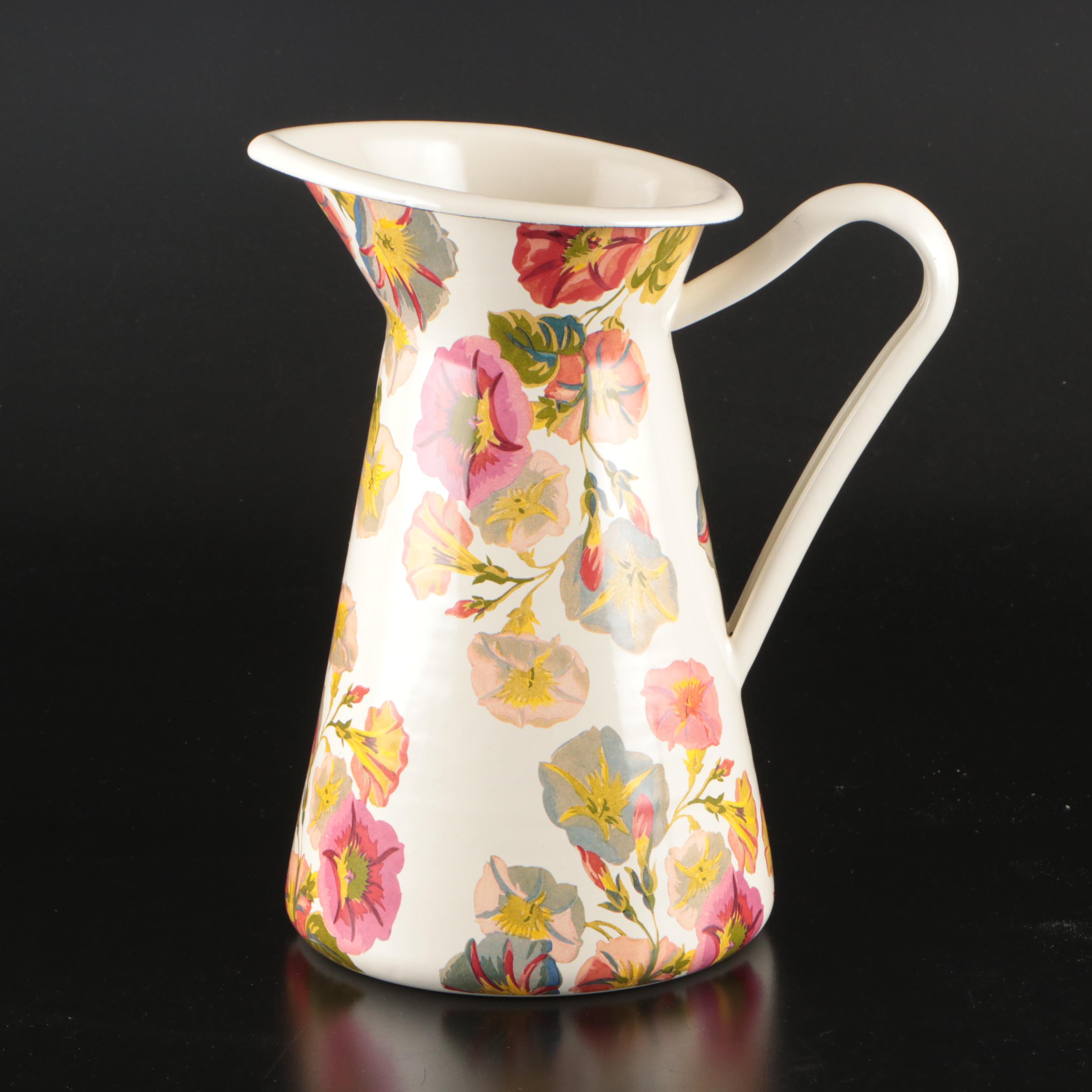 MacKenzie-Childs "Morning Glory" Enamelware Pitcher and Mugs