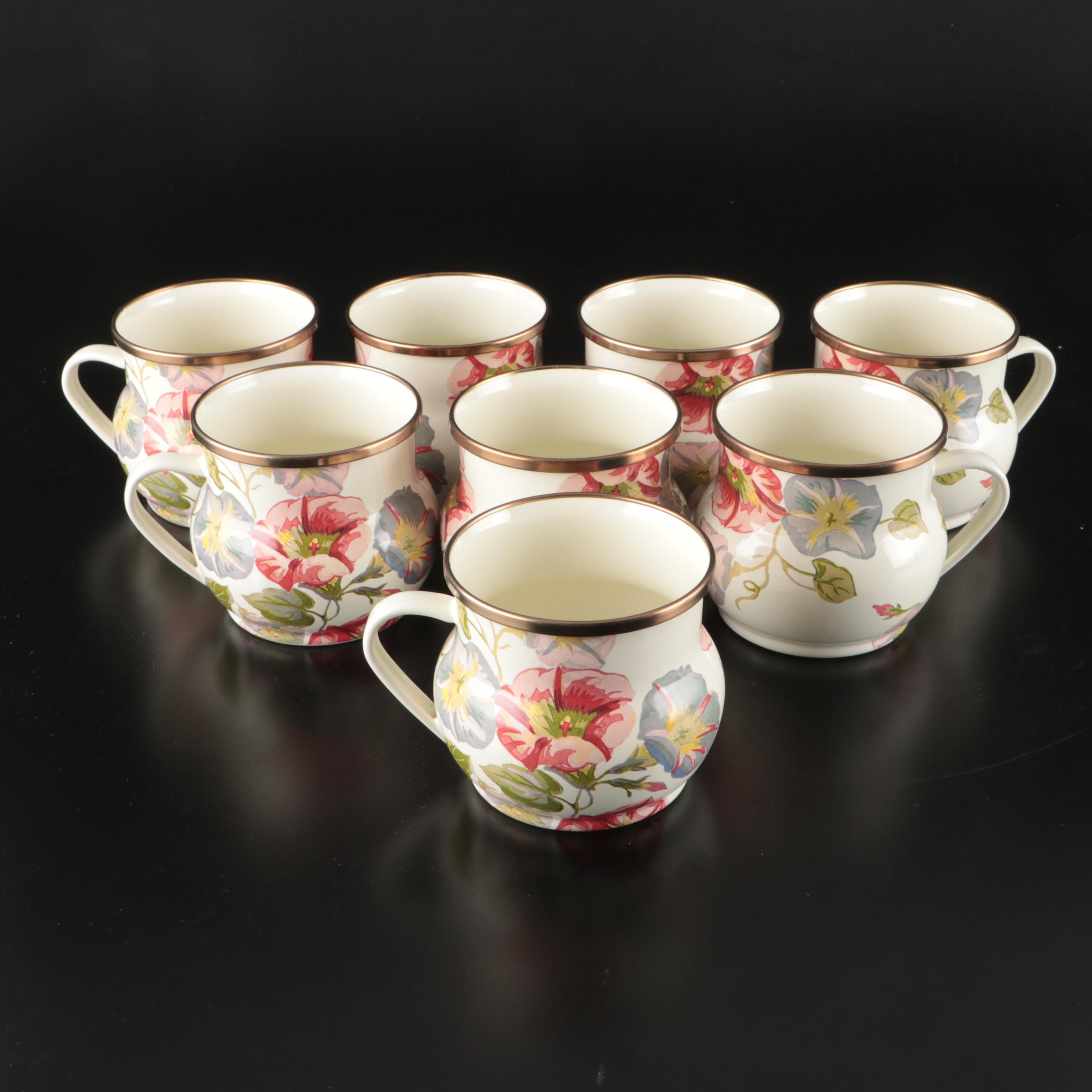 MacKenzie-Childs "Morning Glory" Enamelware Pitcher and Mugs