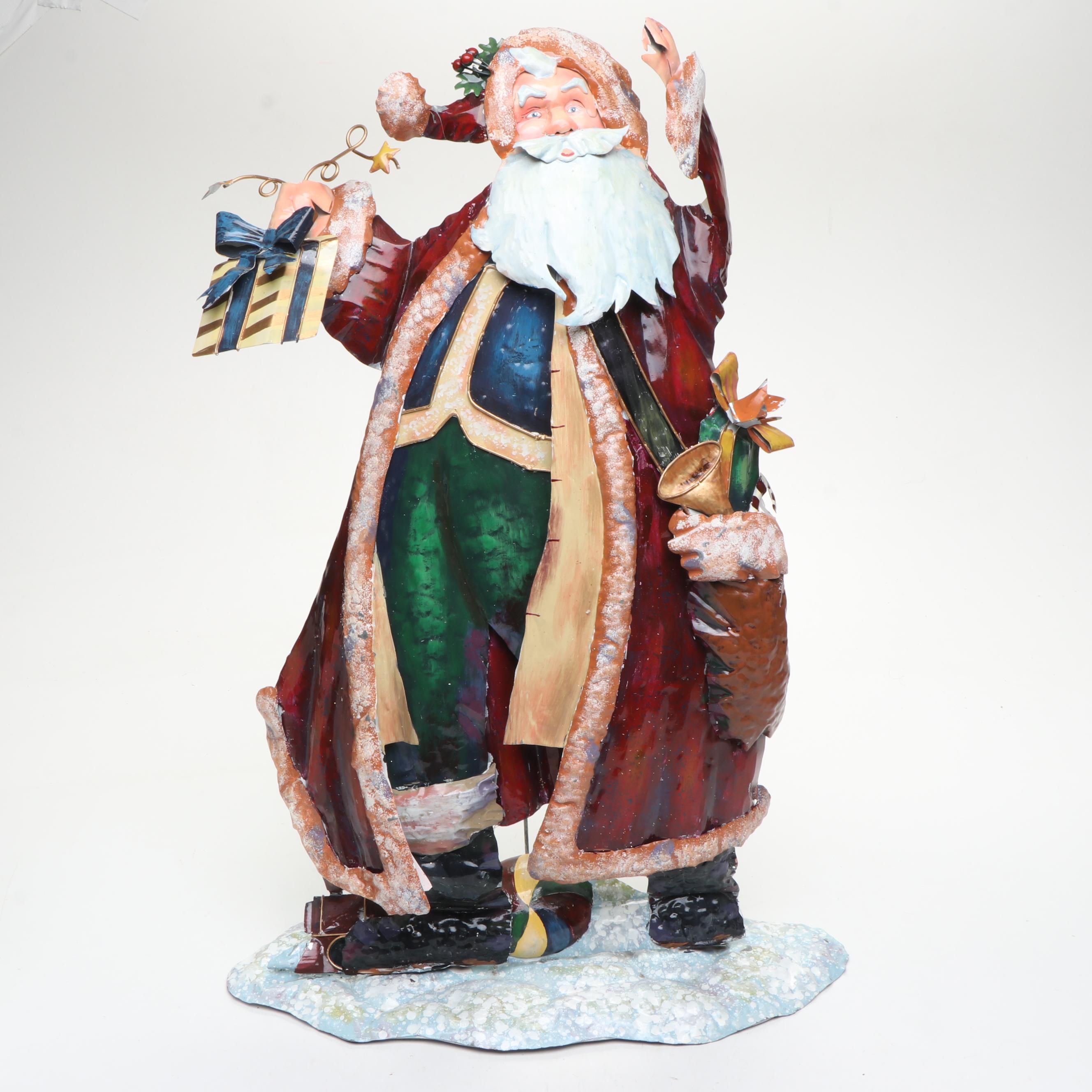 Painted Metal Wall Plaques and Other Snowmen and Santa Décor