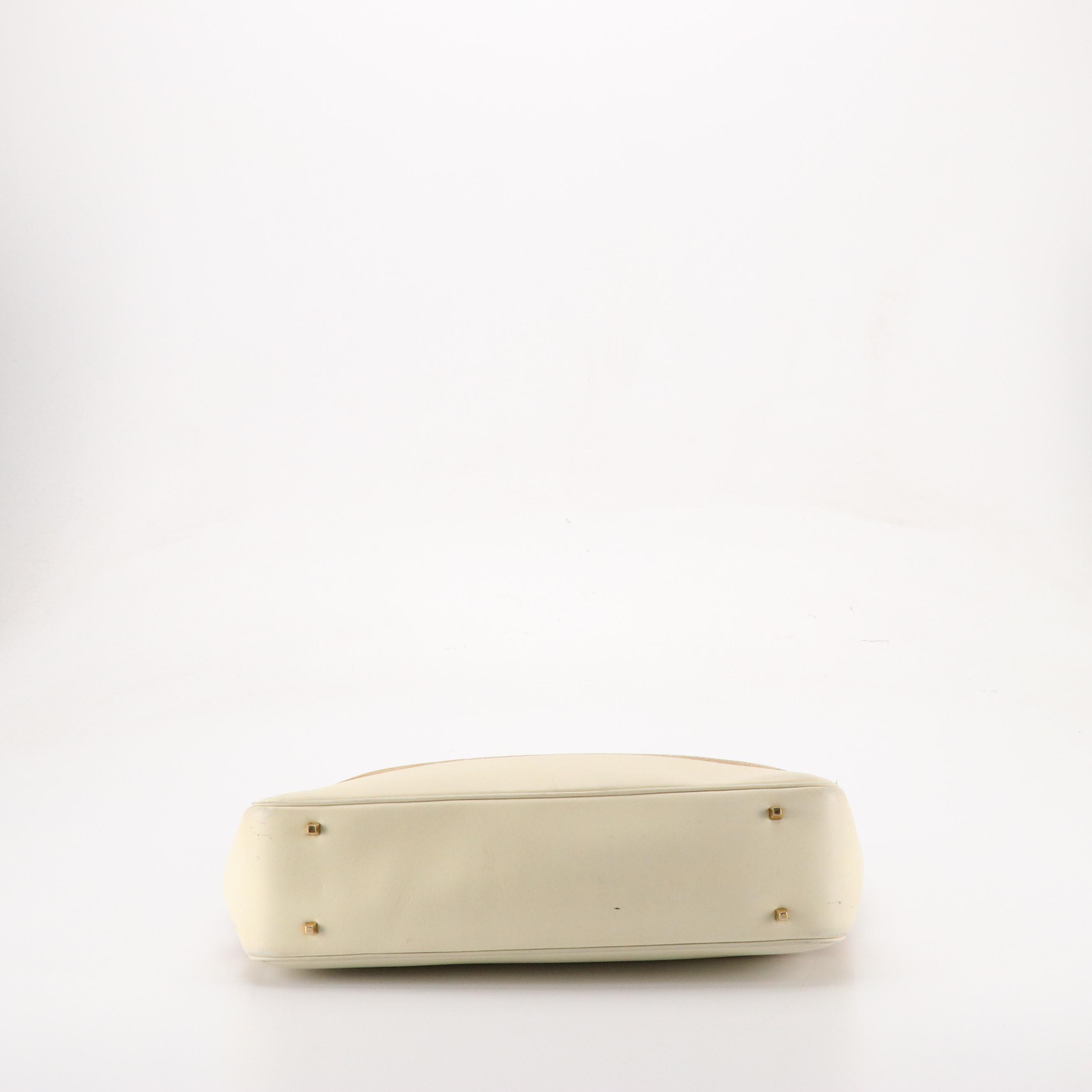 Loewe Anagram Embossed Tote Bag in Beige Suede and Ivory Leather