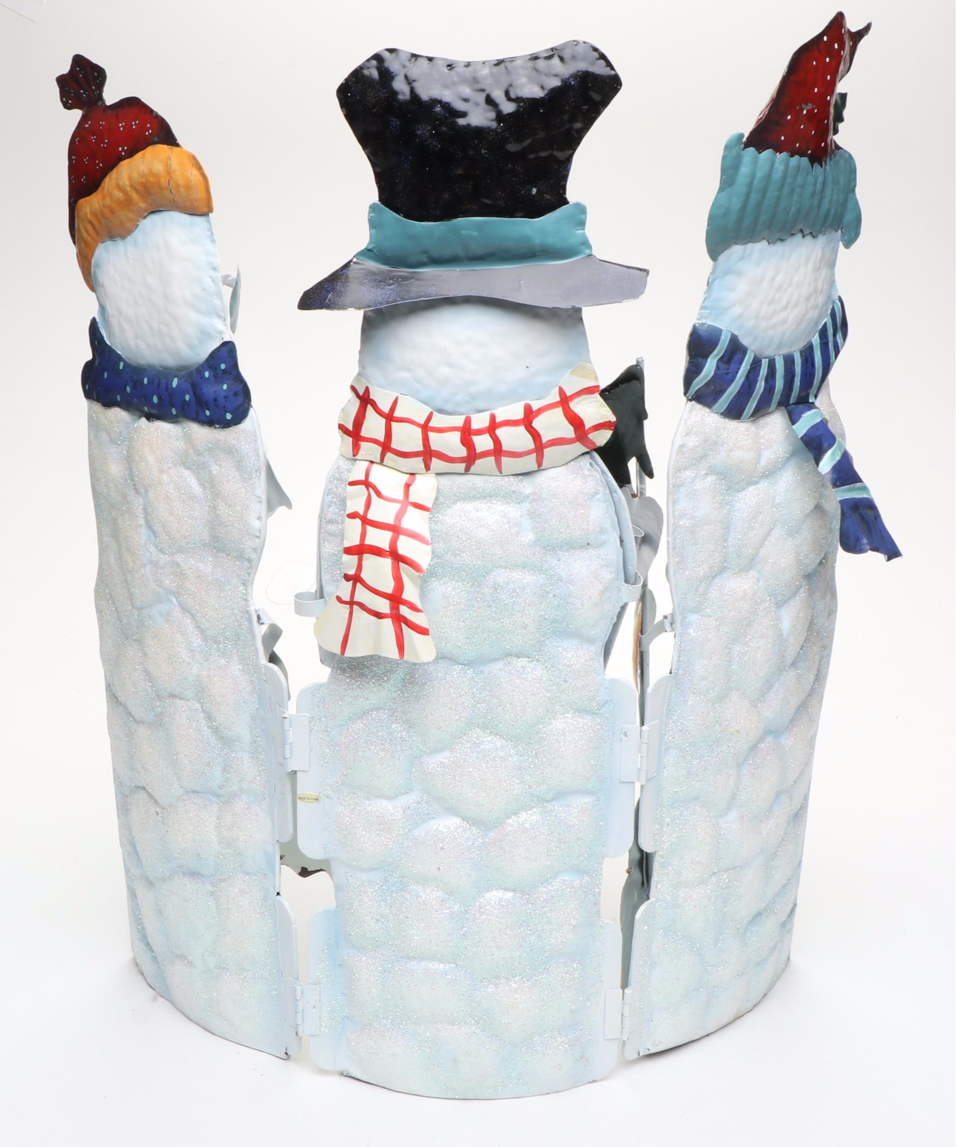 Painted Metal Wall Plaques and Other Snowmen and Santa Décor