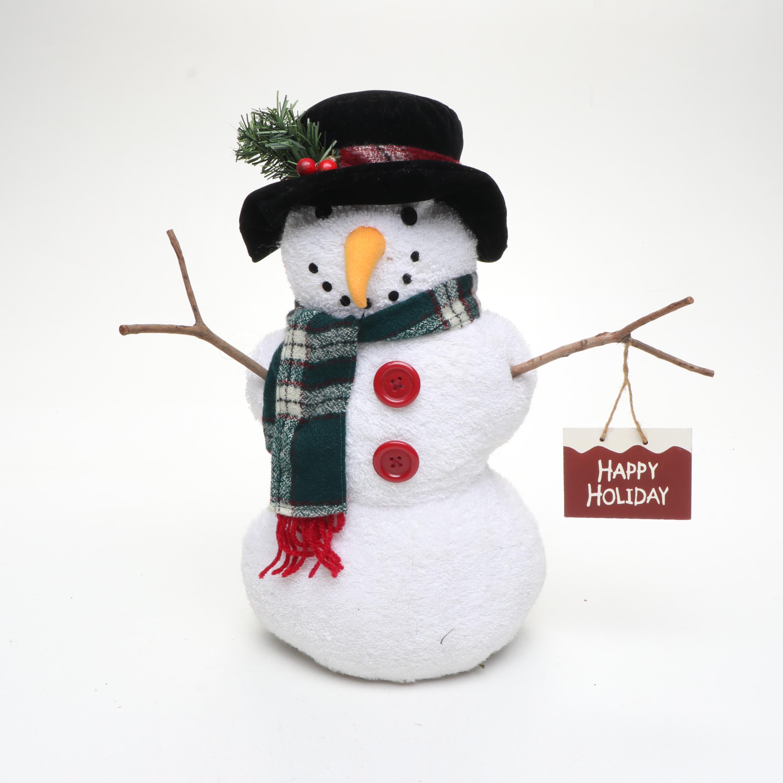 Painted Metal Wall Plaques and Other Snowmen and Santa Décor
