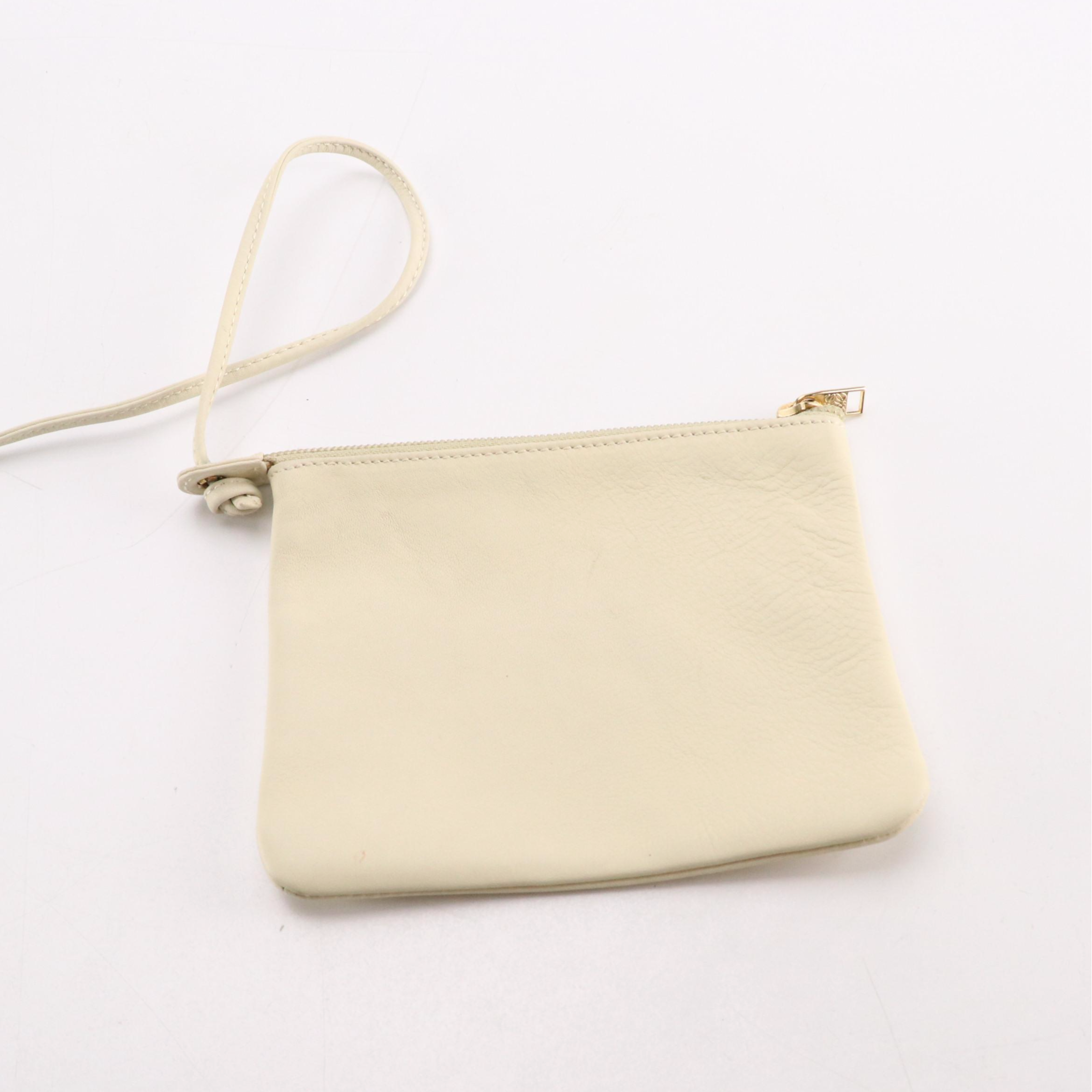 Loewe Anagram Embossed Tote Bag in Beige Suede and Ivory Leather
