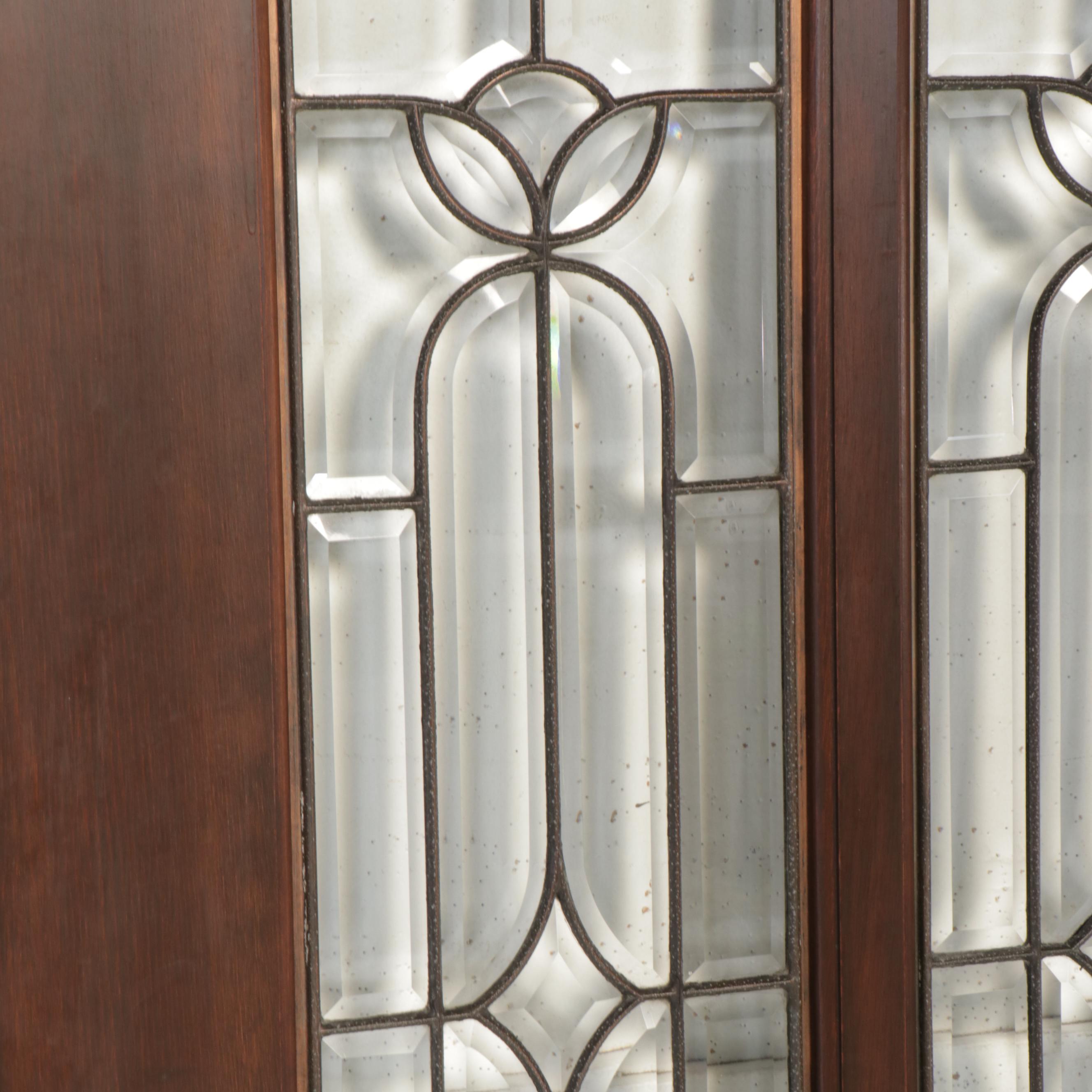 Edwardian Style Mahogany and Leaded Glass Door, Early to Mid-20th Century