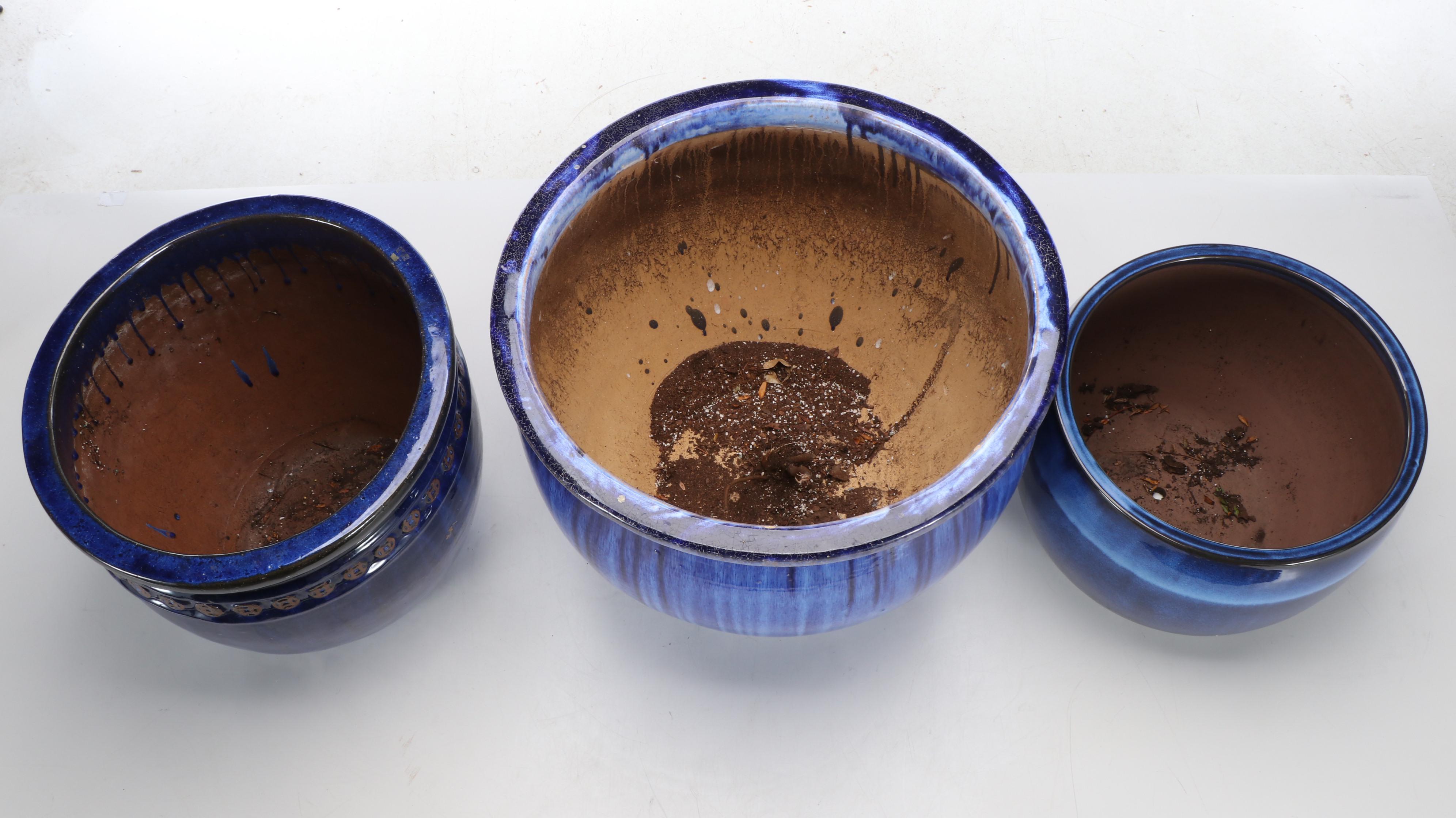 Blue Ceramic Outdoor Planters