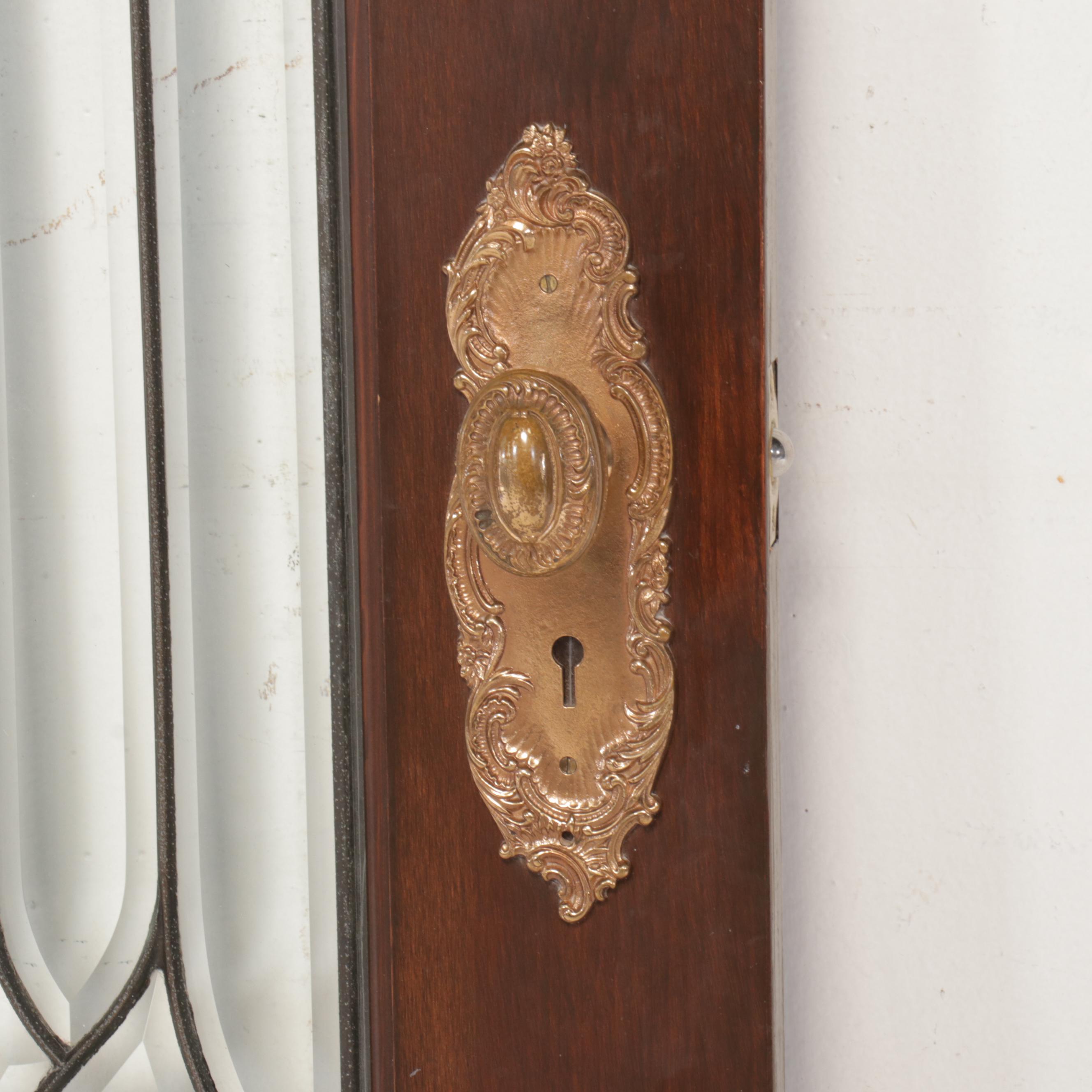 Edwardian Style Mahogany and Leaded Glass Door, Early to Mid-20th Century