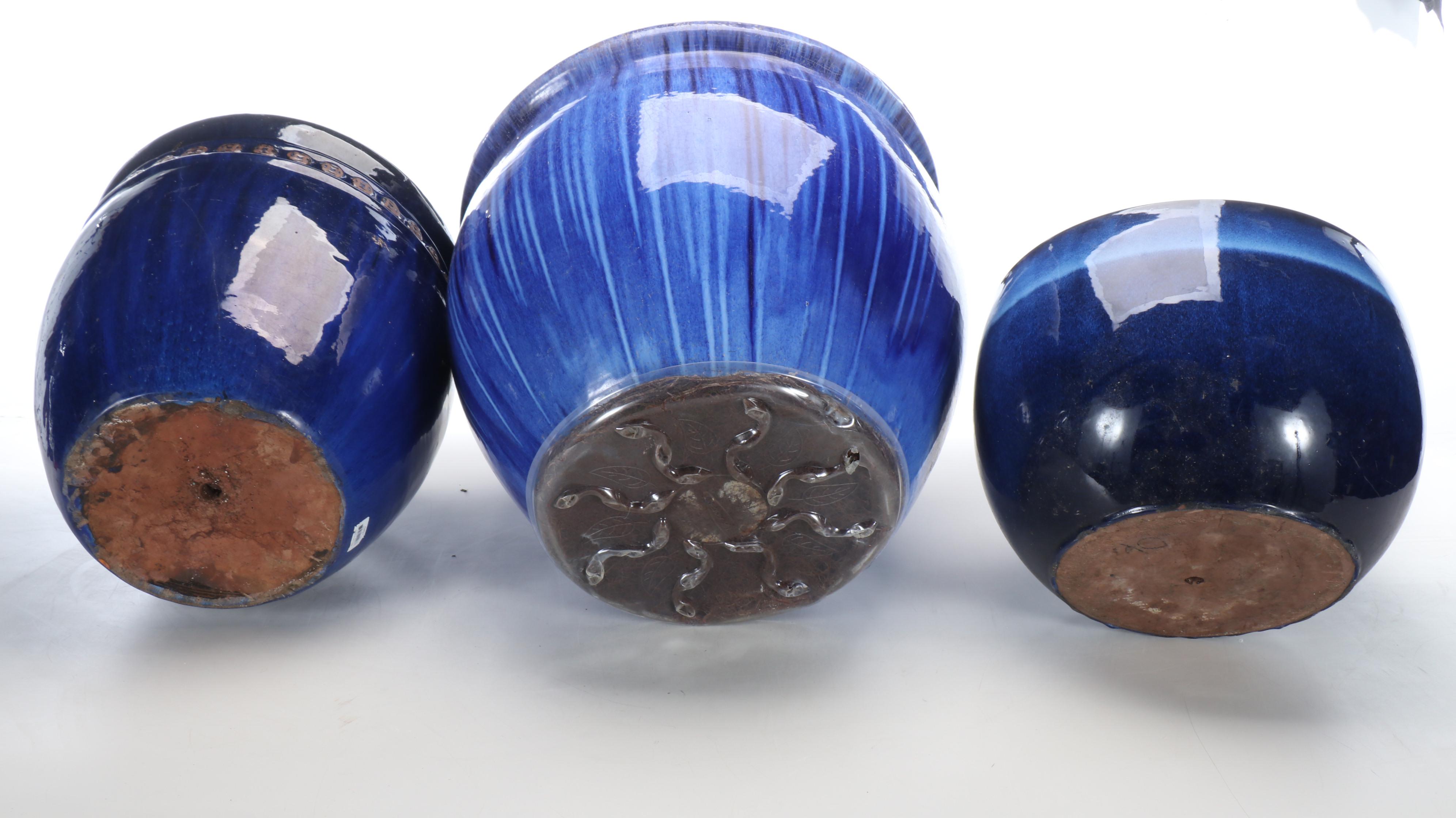 Blue Ceramic Outdoor Planters