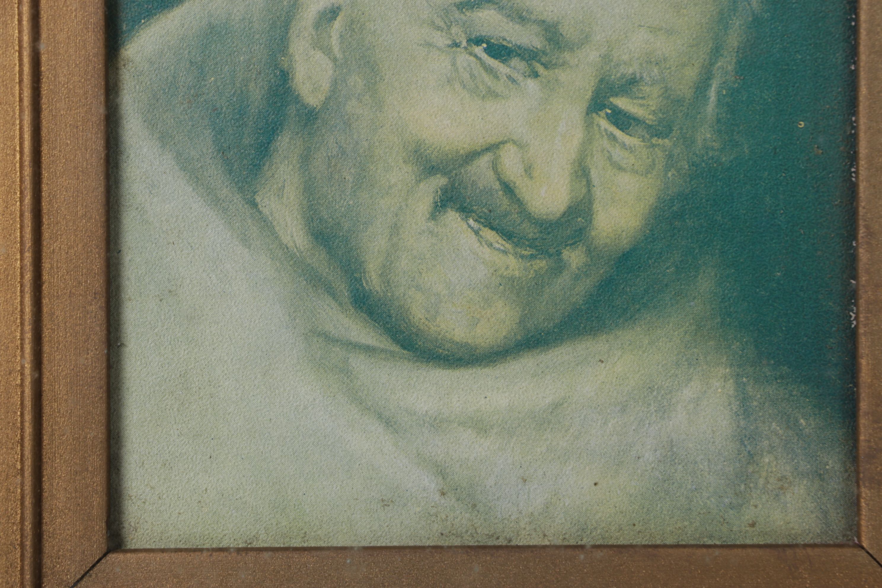Green-Tinted Offset Lithograph Portrait of a Priest, Late 19th Century