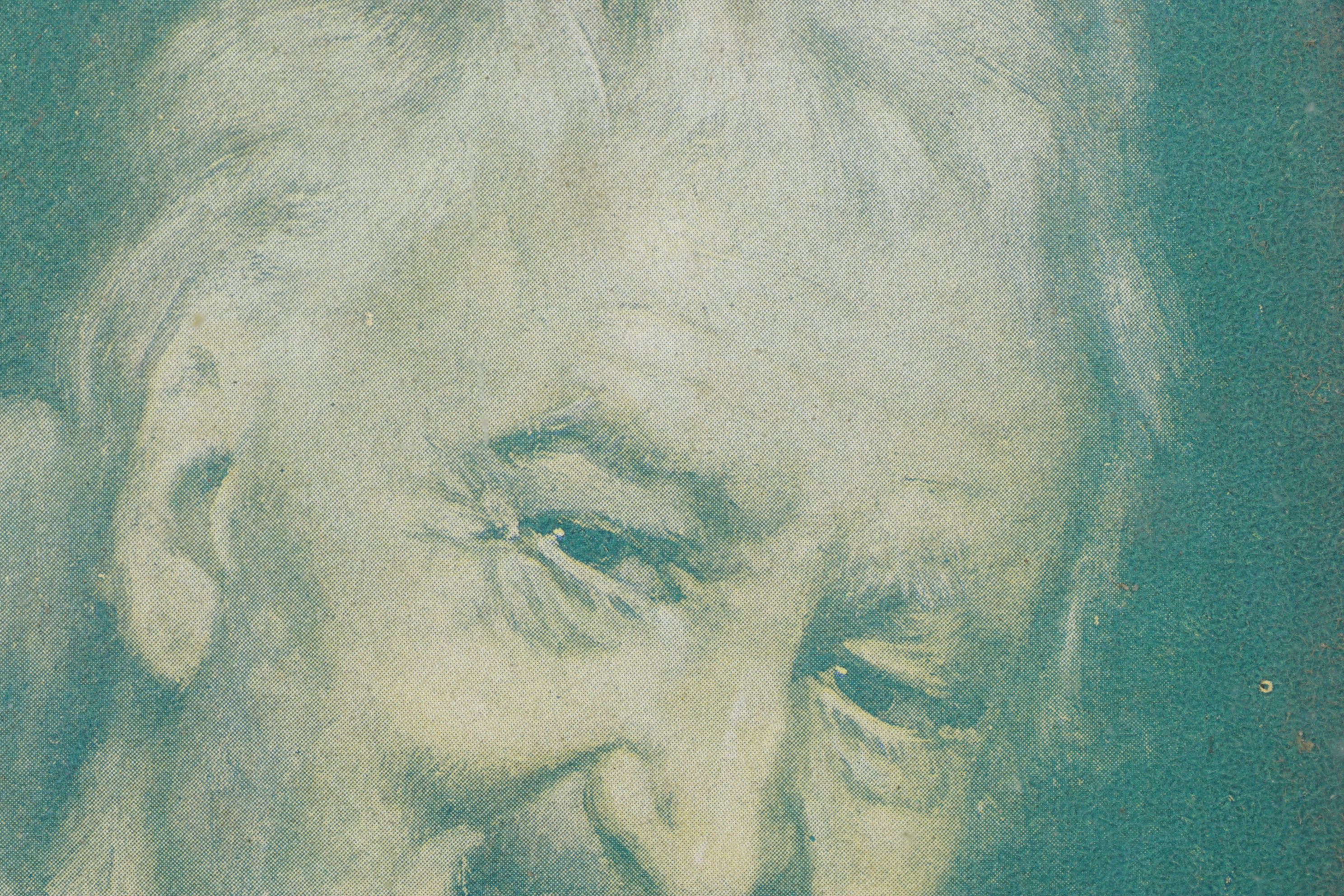 Green-Tinted Offset Lithograph Portrait of a Priest, Late 19th Century