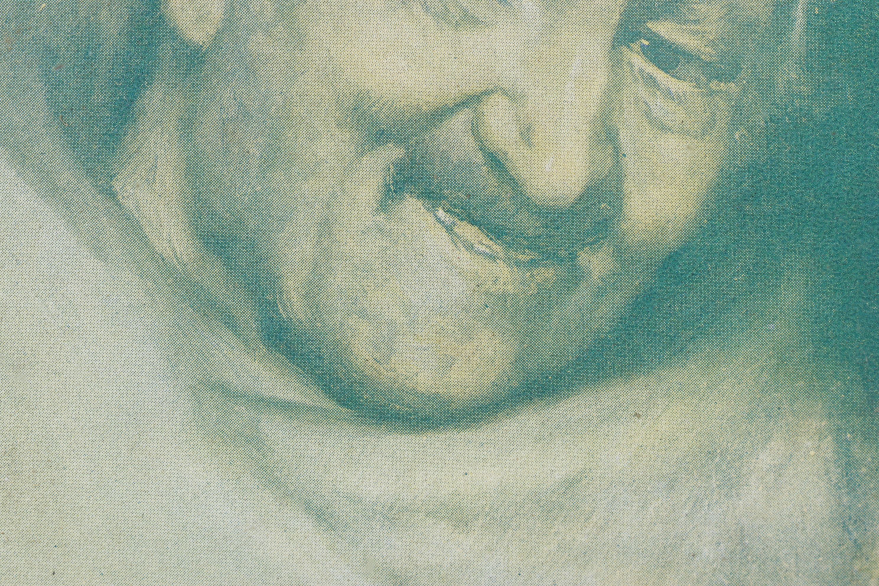 Green-Tinted Offset Lithograph Portrait of a Priest, Late 19th Century