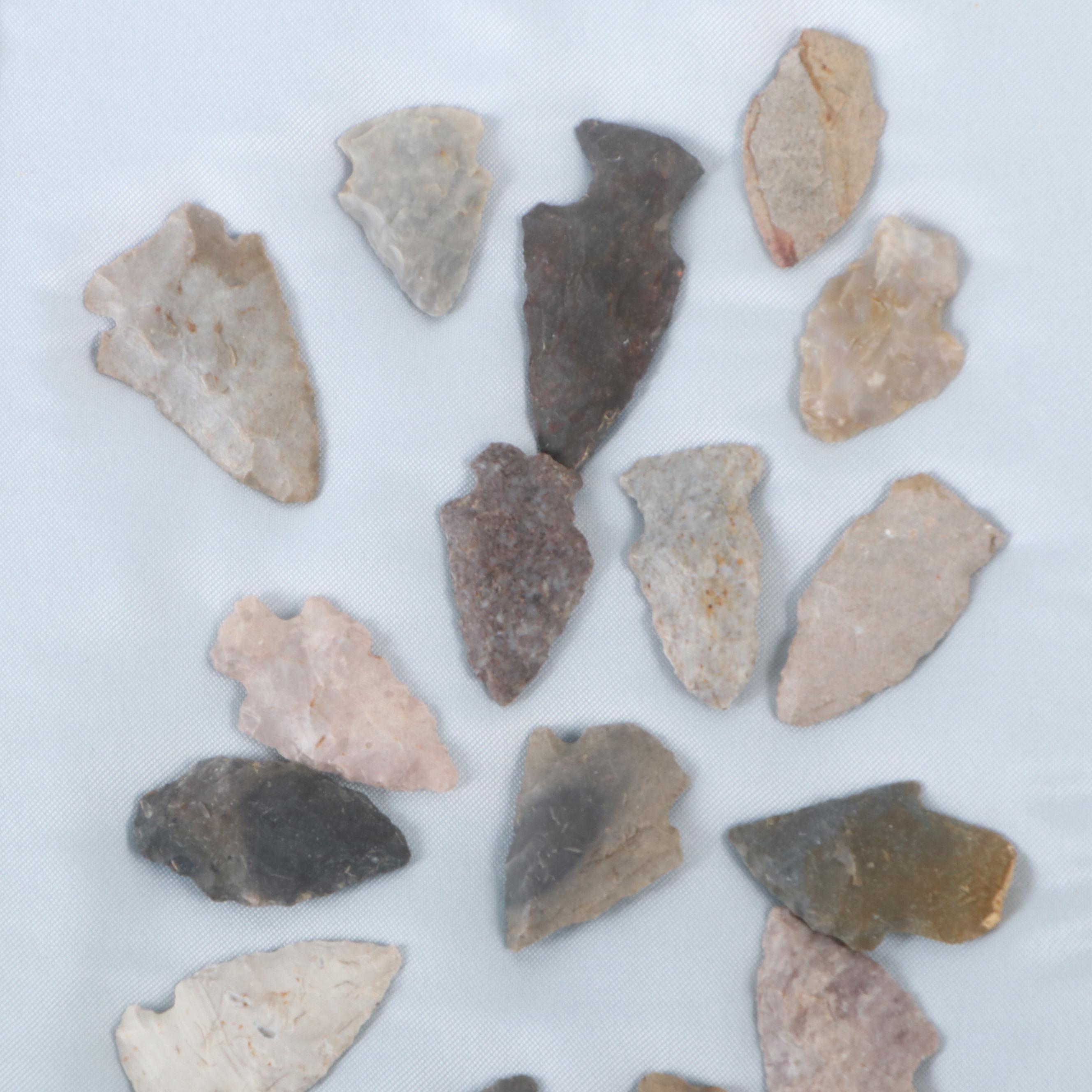 Native American Stemmed Chert Arrowheads