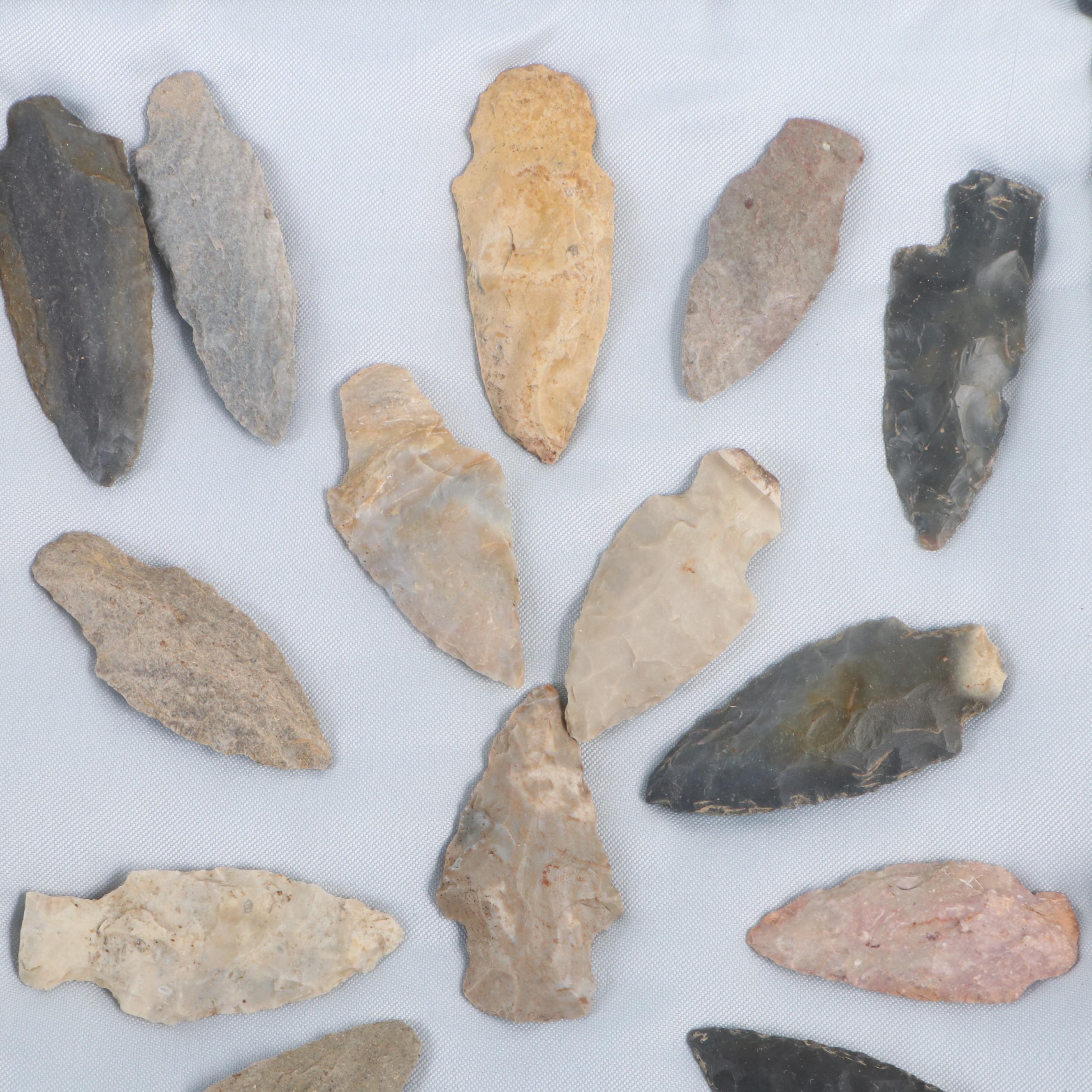 Native American Stemmed Chert Arrowheads
