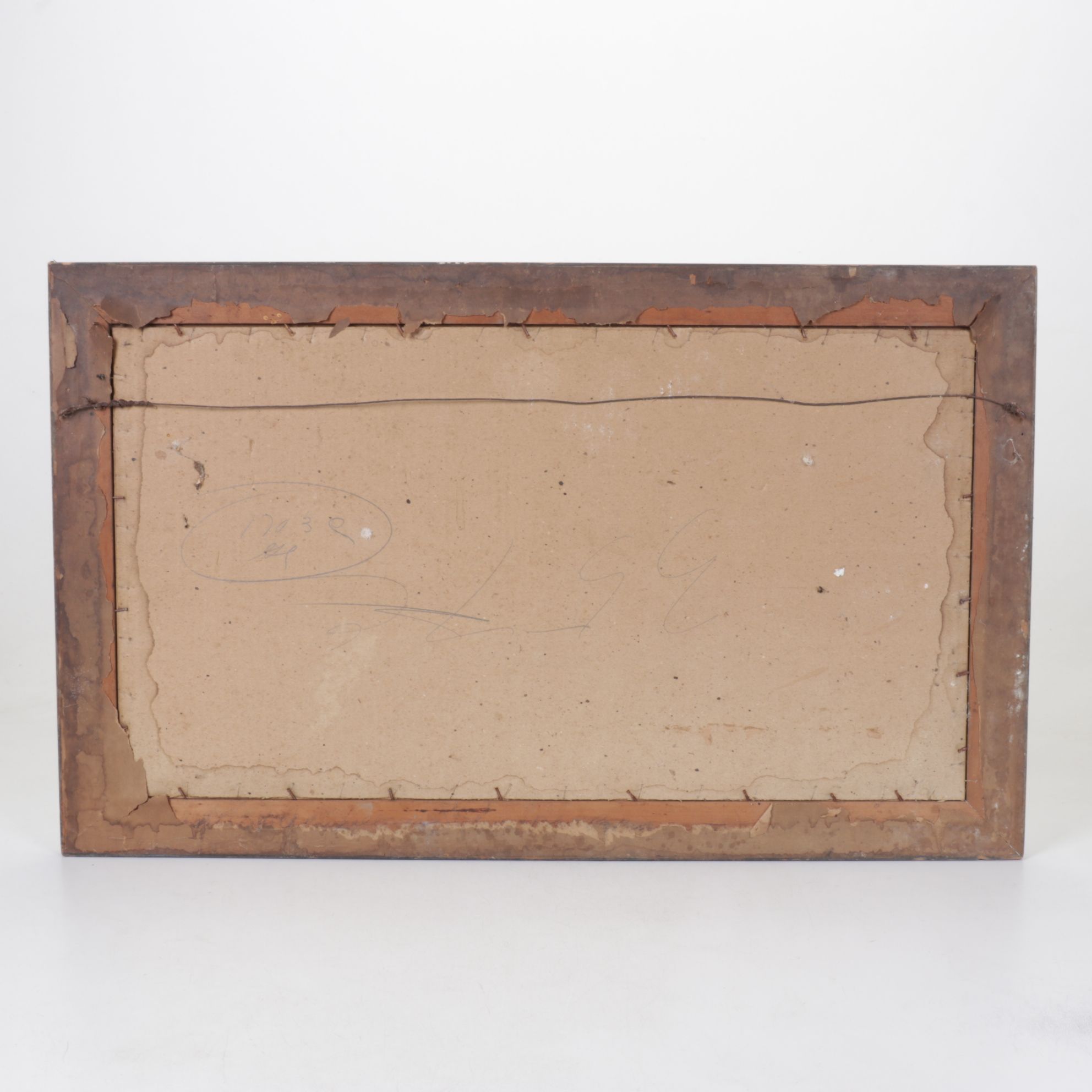 Color Lithograph Scene of Waves Crashing Off Shoreline, Mid to Late 20th Century