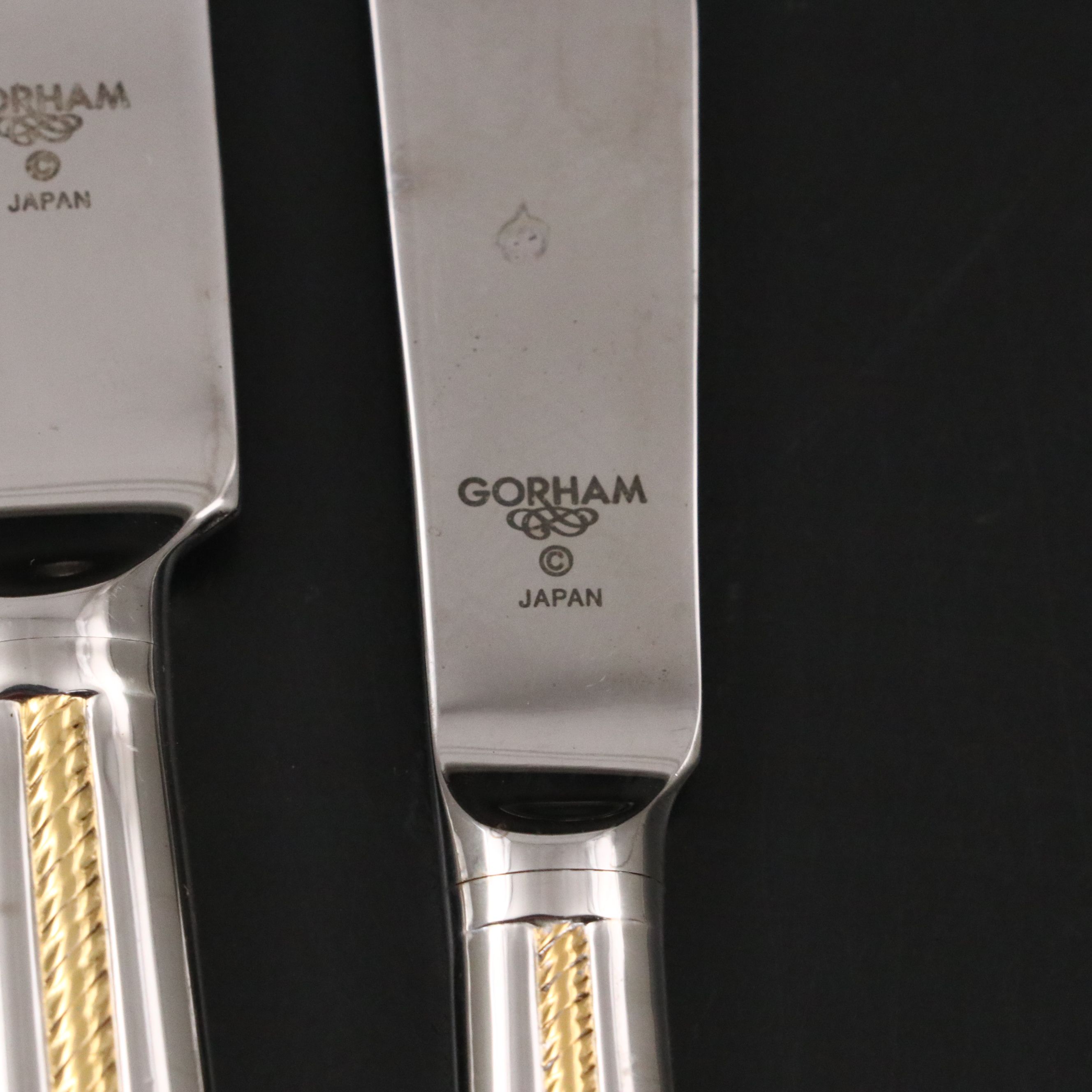 Gorham "Golden Brocade" Stainless Steel Flatware, Late 20th Century