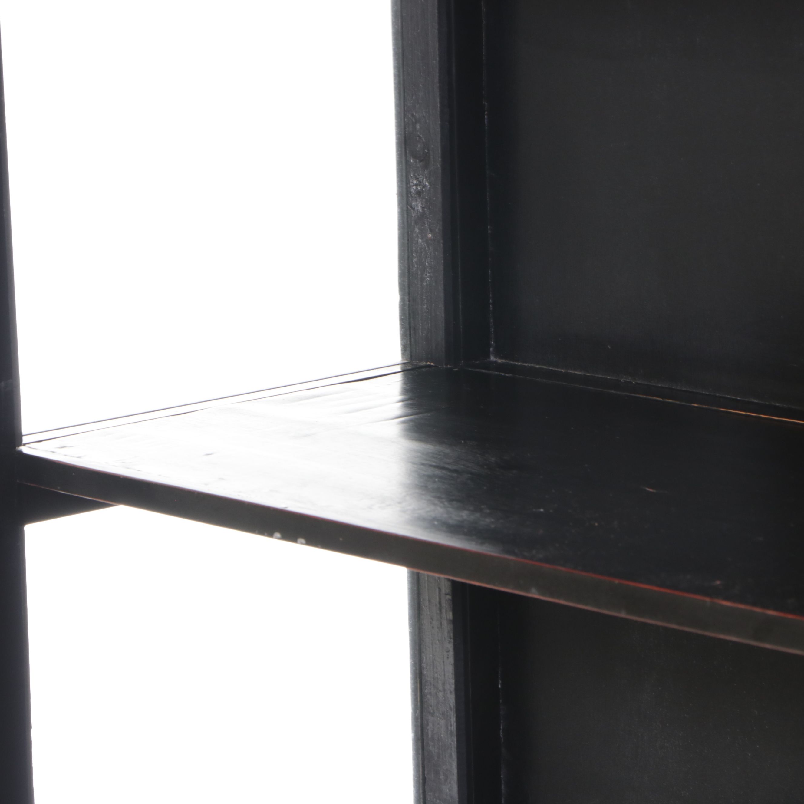 Chinese Style Black Lacquered Wood Display Cabinet