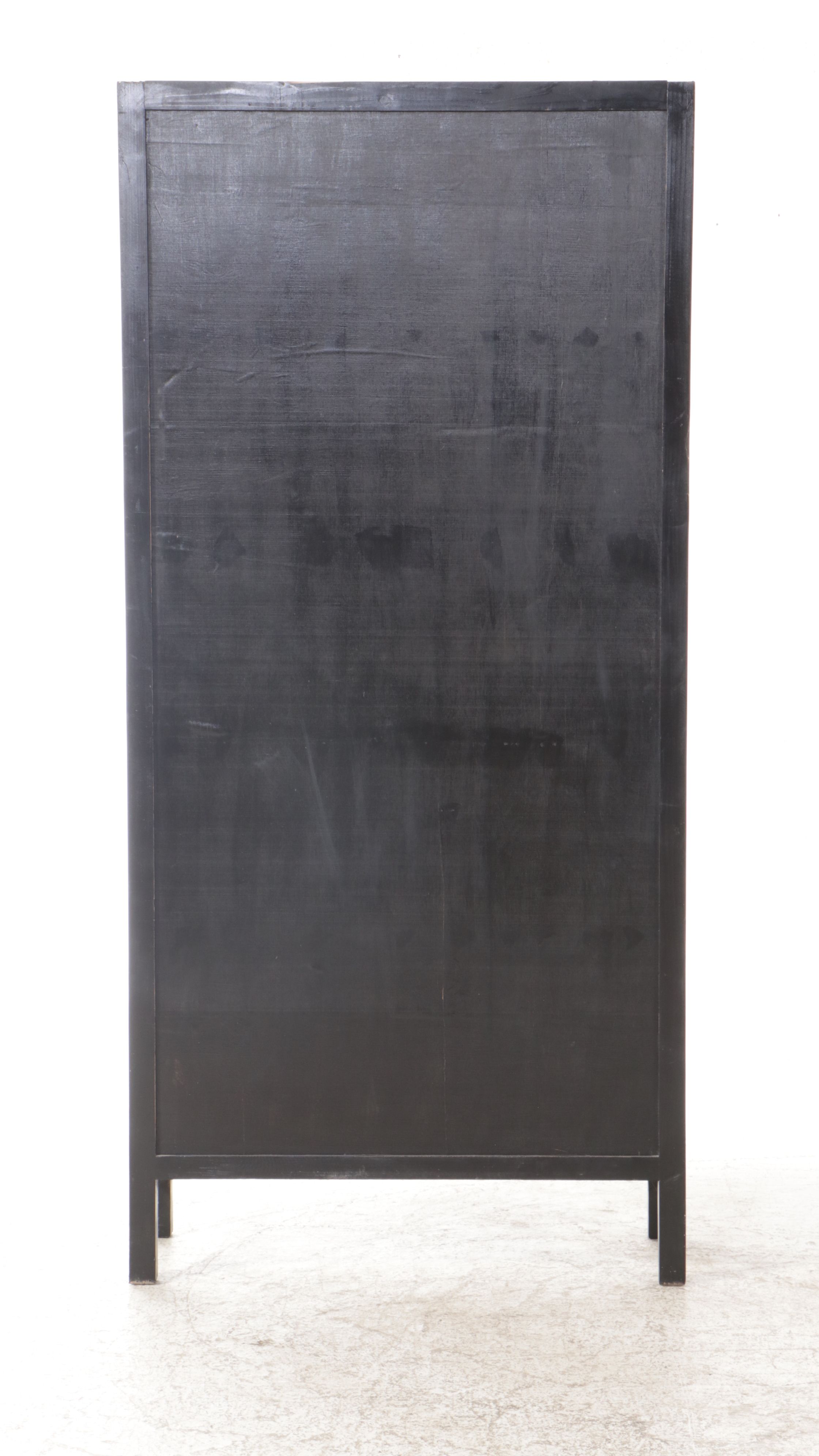 Chinese Style Black Lacquered Wood Display Cabinet