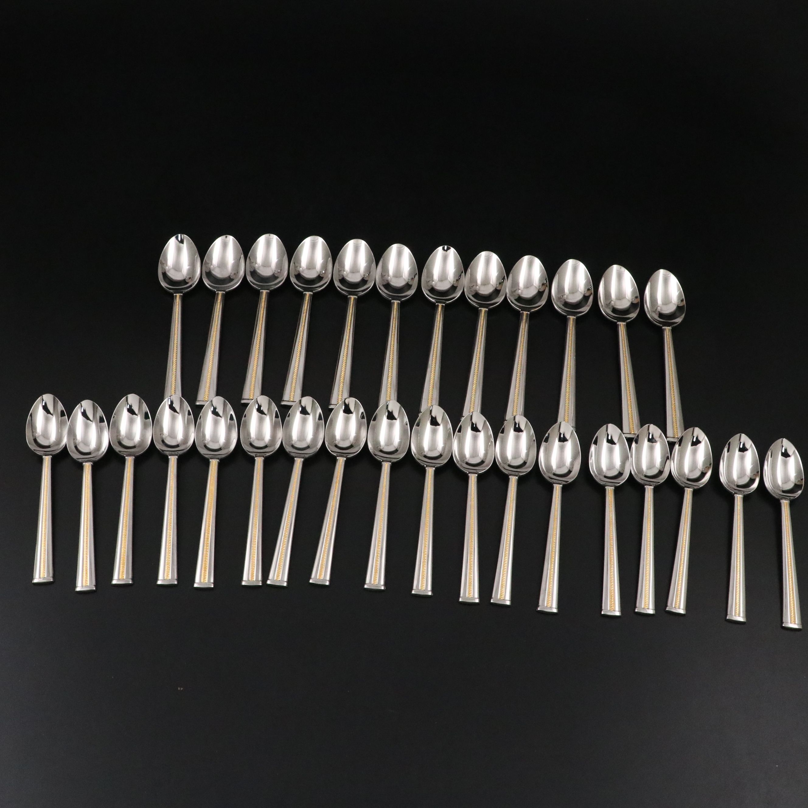 Gorham "Golden Brocade" Stainless Steel Flatware, Late 20th Century