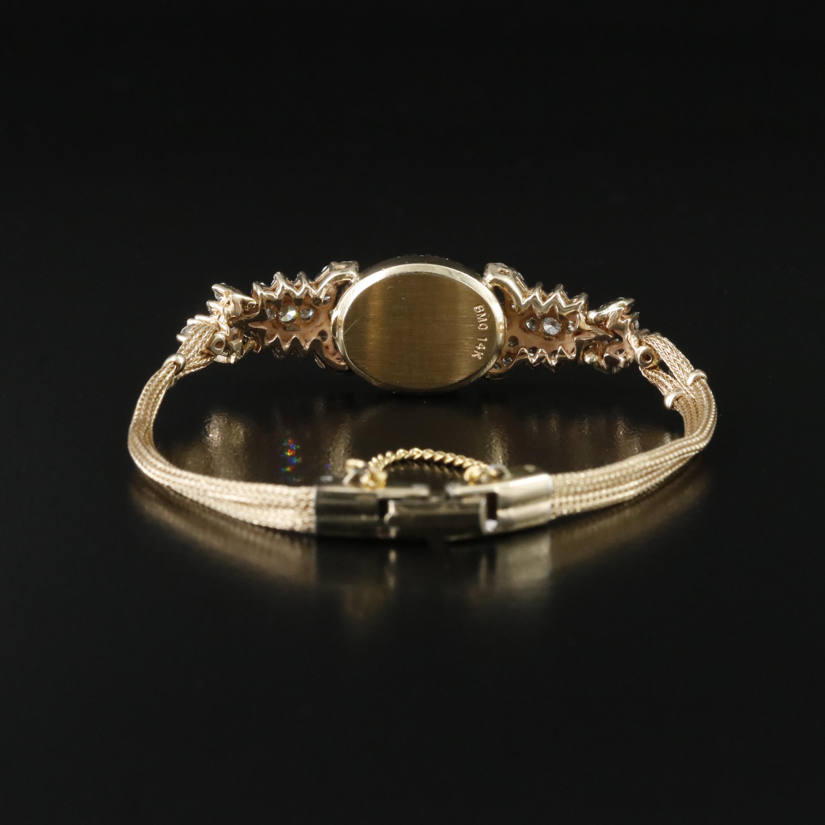 14K Topaz and 1.84 CTW Diamond Station on Gold-Filled Bracelet