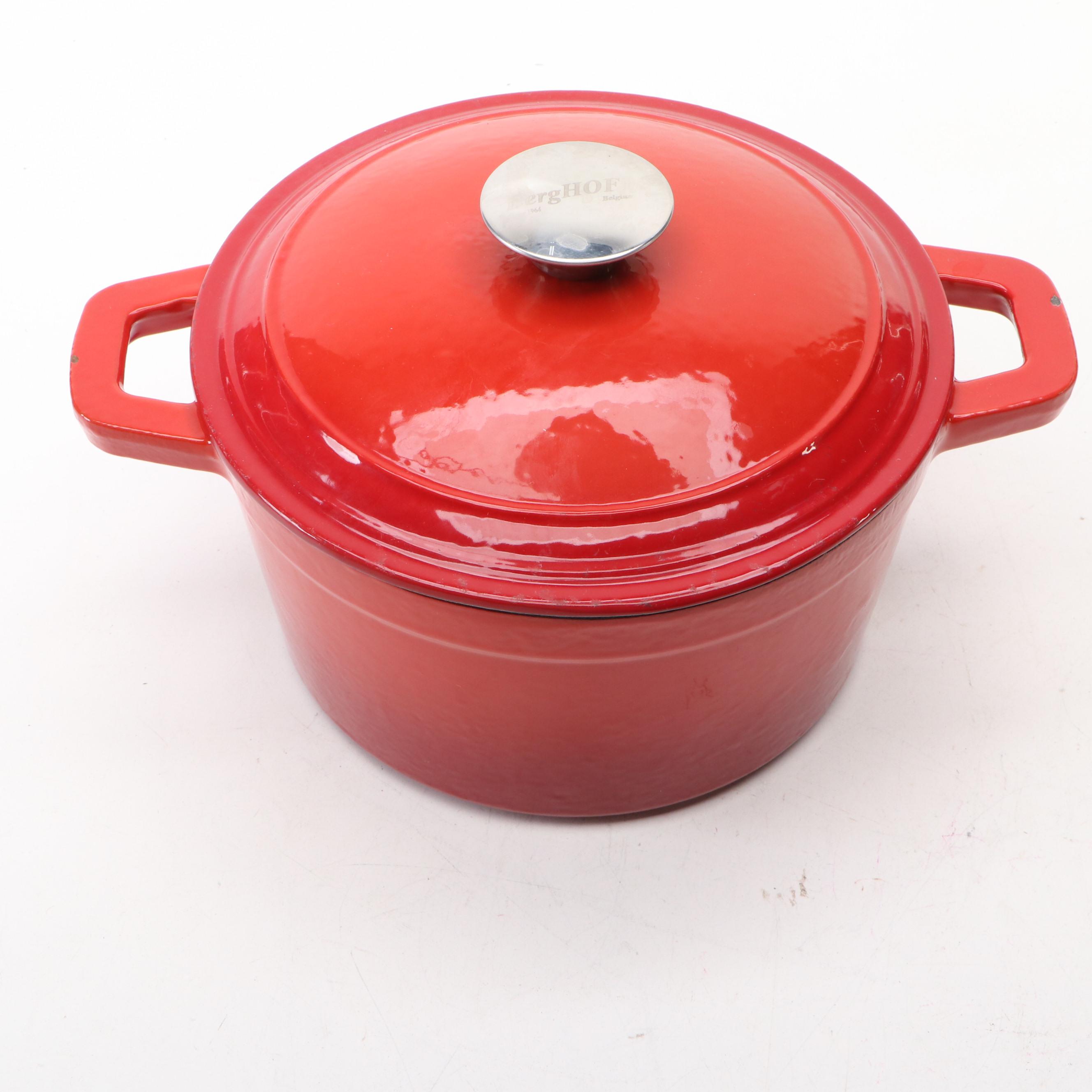 French Le Creuset and Belgian Berghoff Enameled Metal Cookware