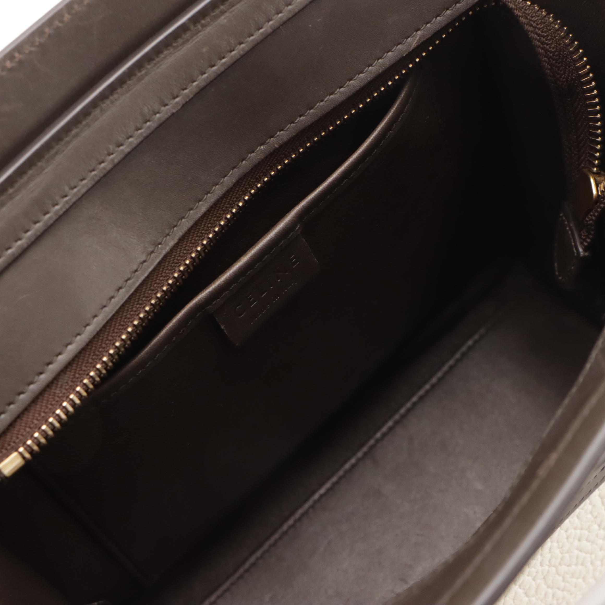 Céline Nano Luggage Two-Way Bag in Tricolor Calfskin and Nubuck Leather