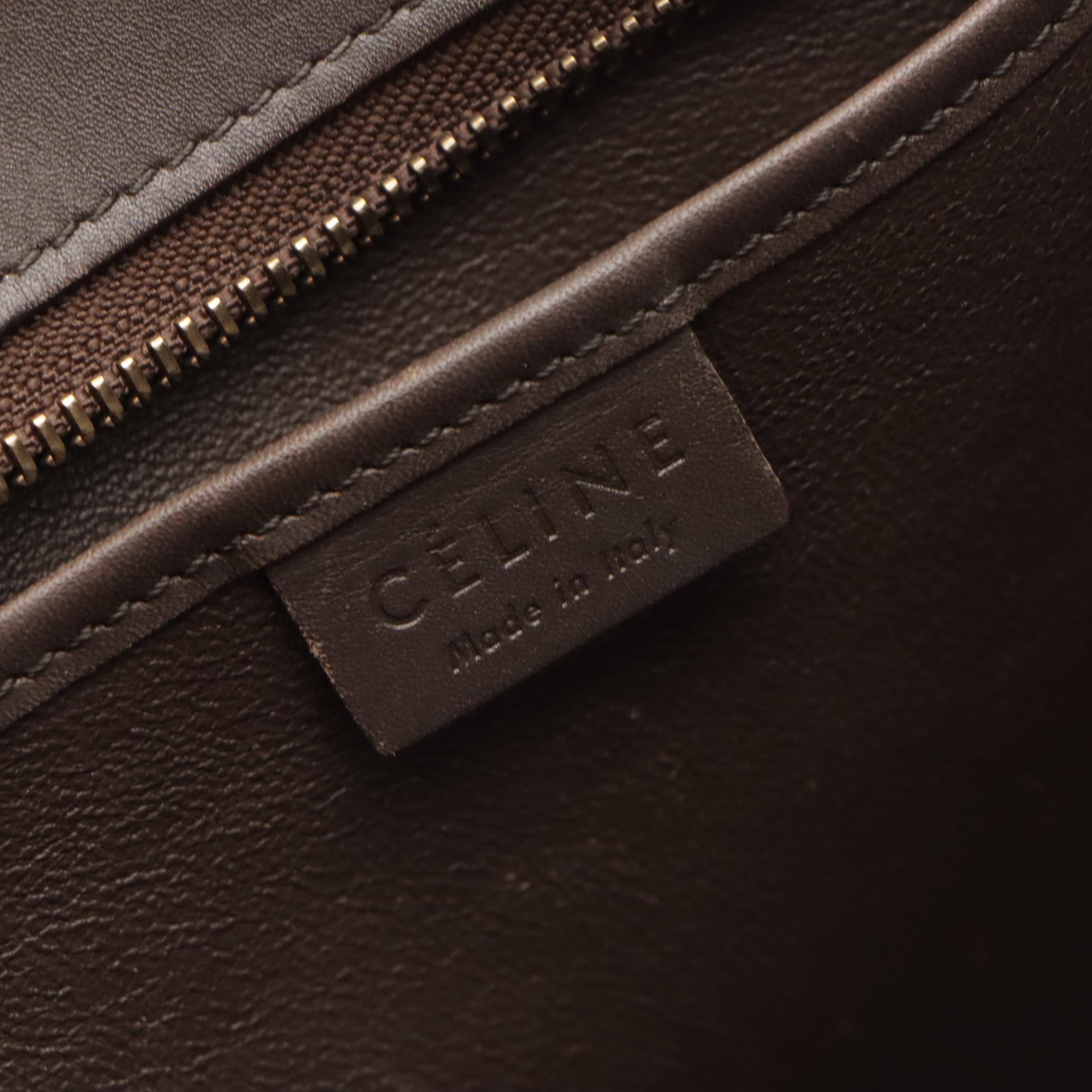 Céline Nano Luggage Two-Way Bag in Tricolor Calfskin and Nubuck Leather