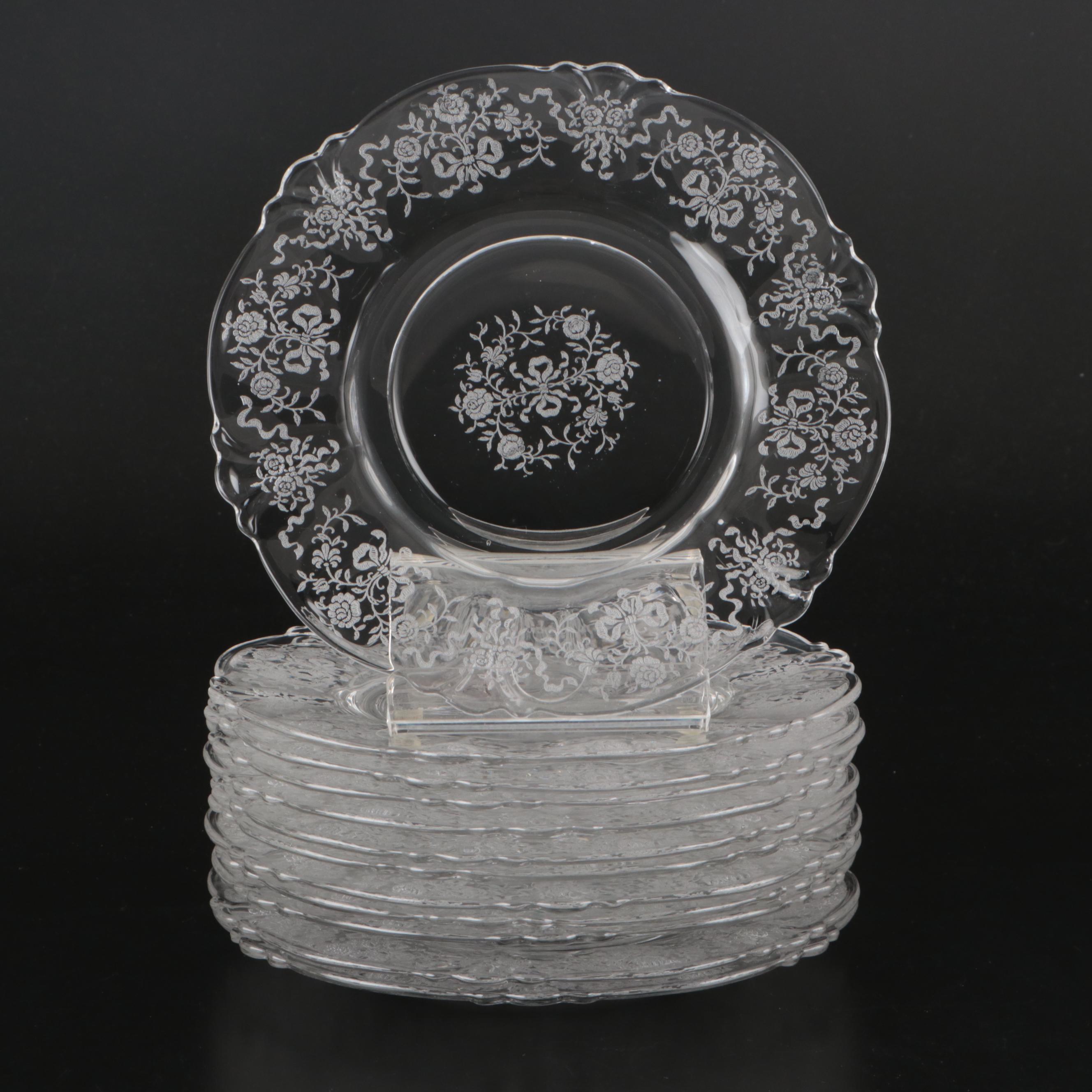 Glass Coupes, Water Glasses, and Salad Plates