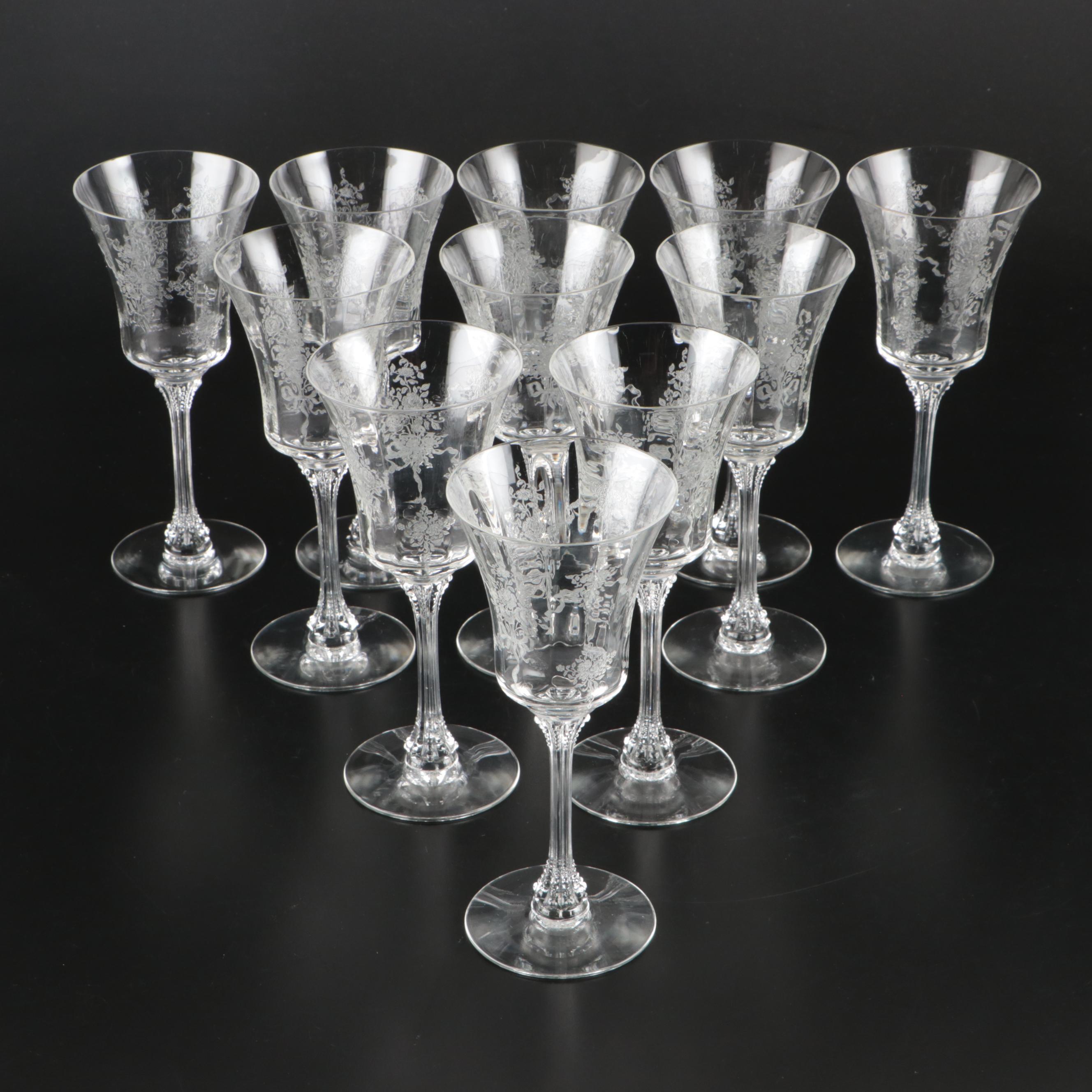 Glass Coupes, Water Glasses, and Salad Plates