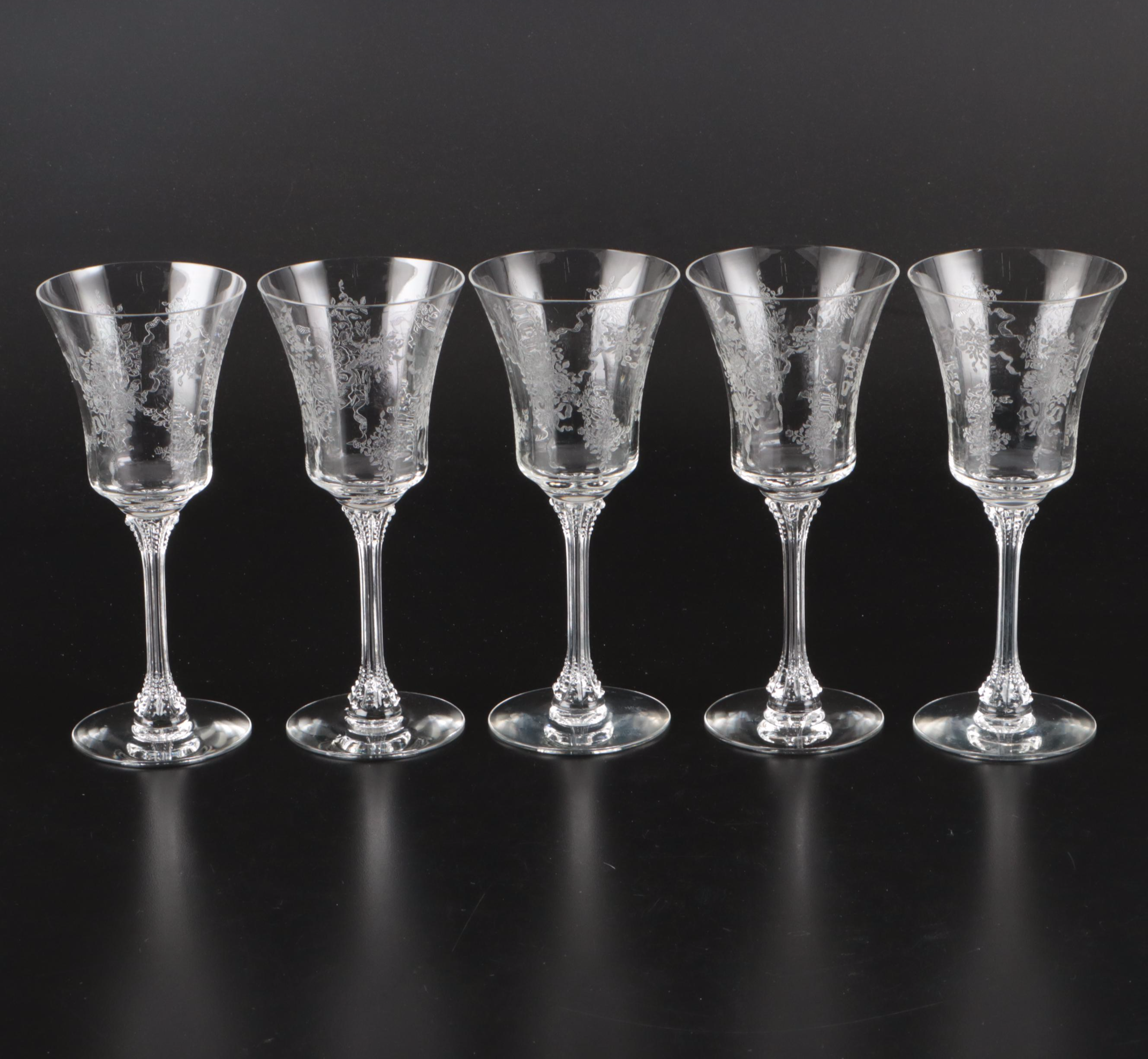 Glass Coupes, Water Glasses, and Salad Plates