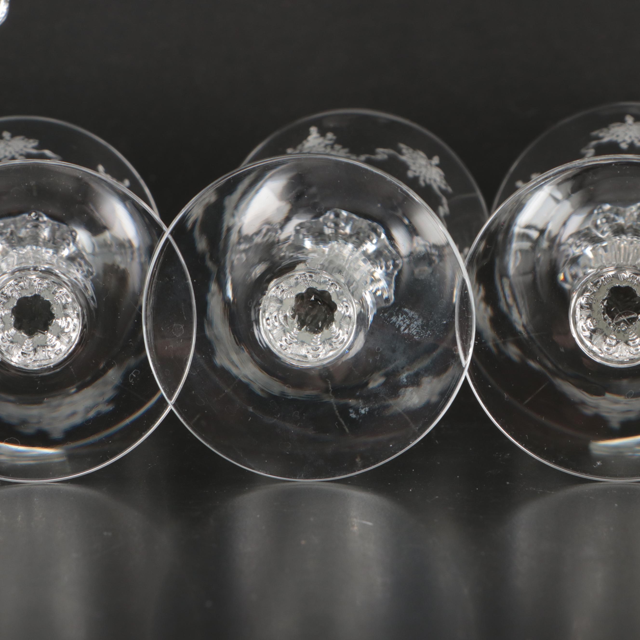 Glass Coupes, Water Glasses, and Salad Plates