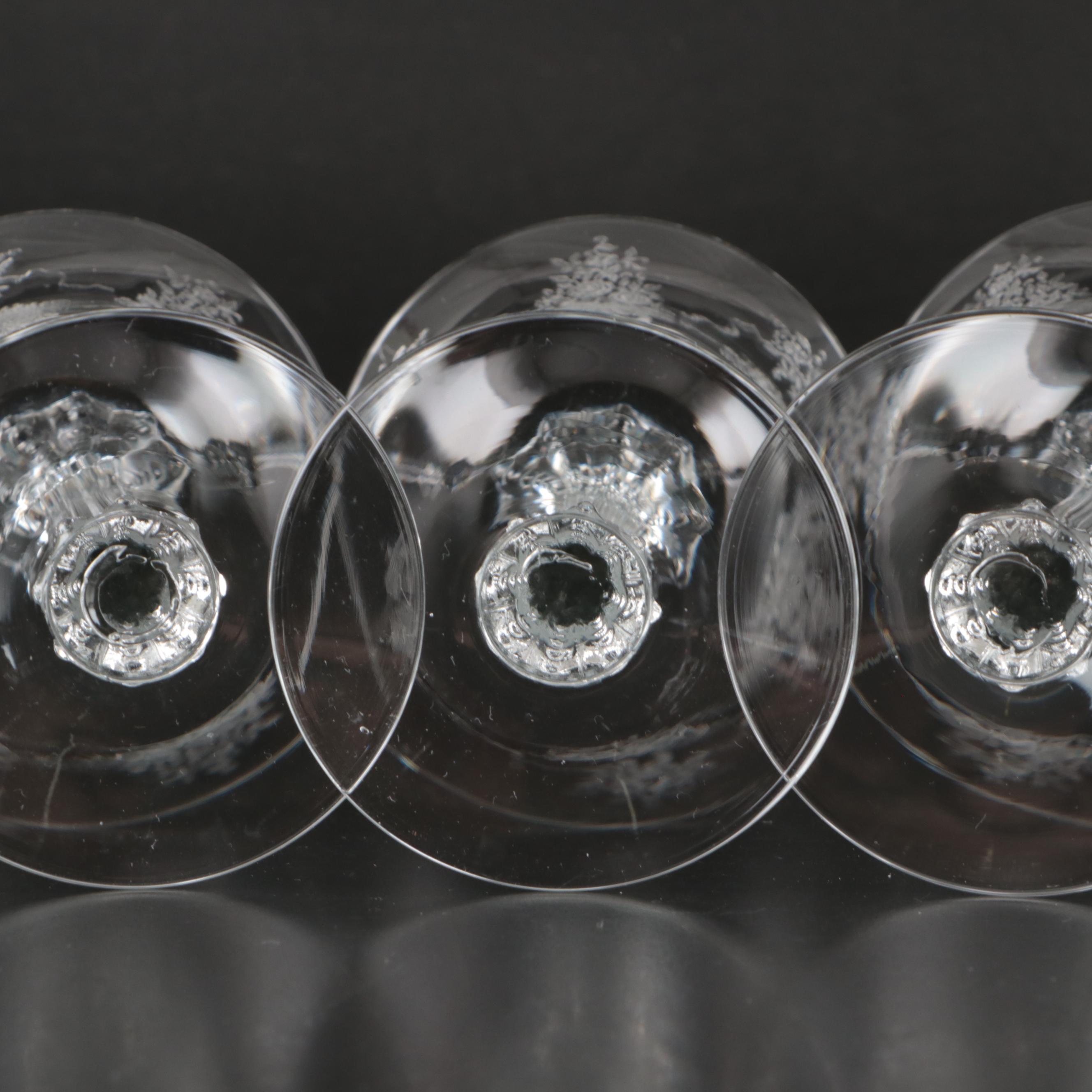 Glass Coupes, Water Glasses, and Salad Plates