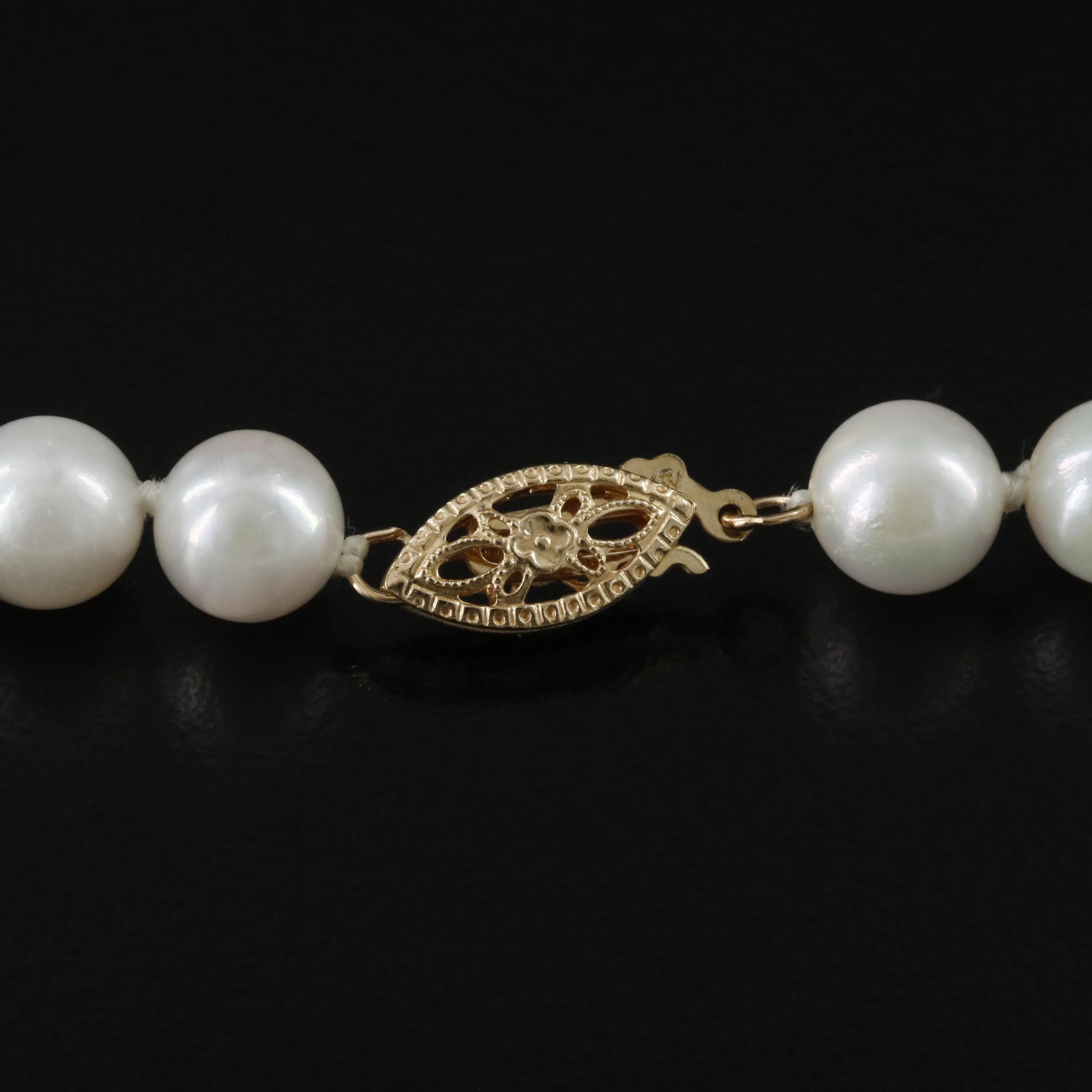 Pearl Necklace with 14K Clasp