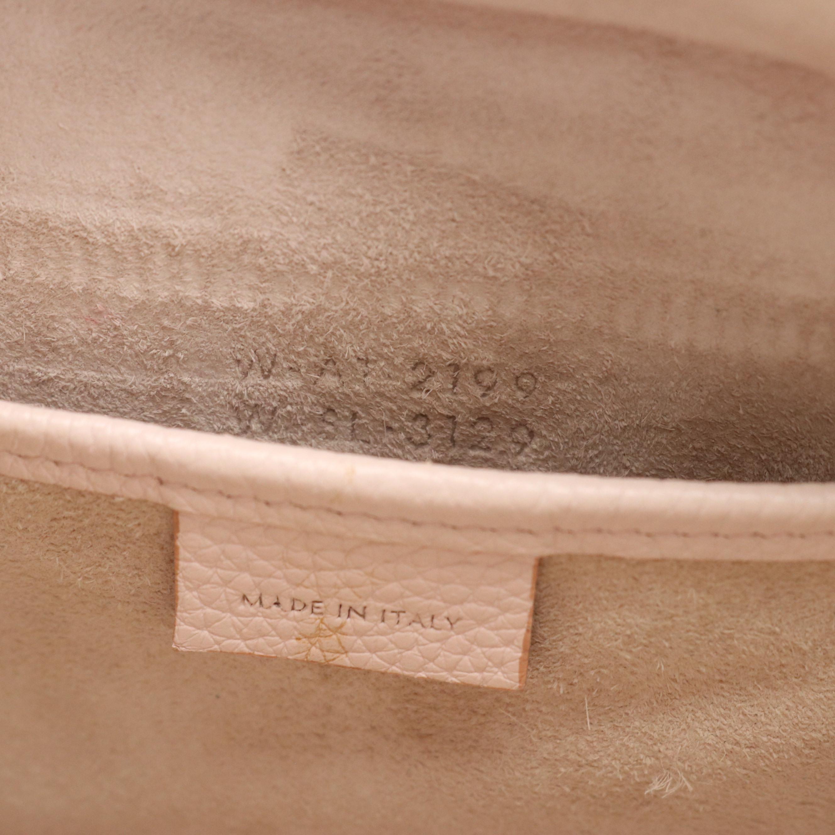 Celine Nano Luggage Handbag in Light Pink Grained Calfskin Leather