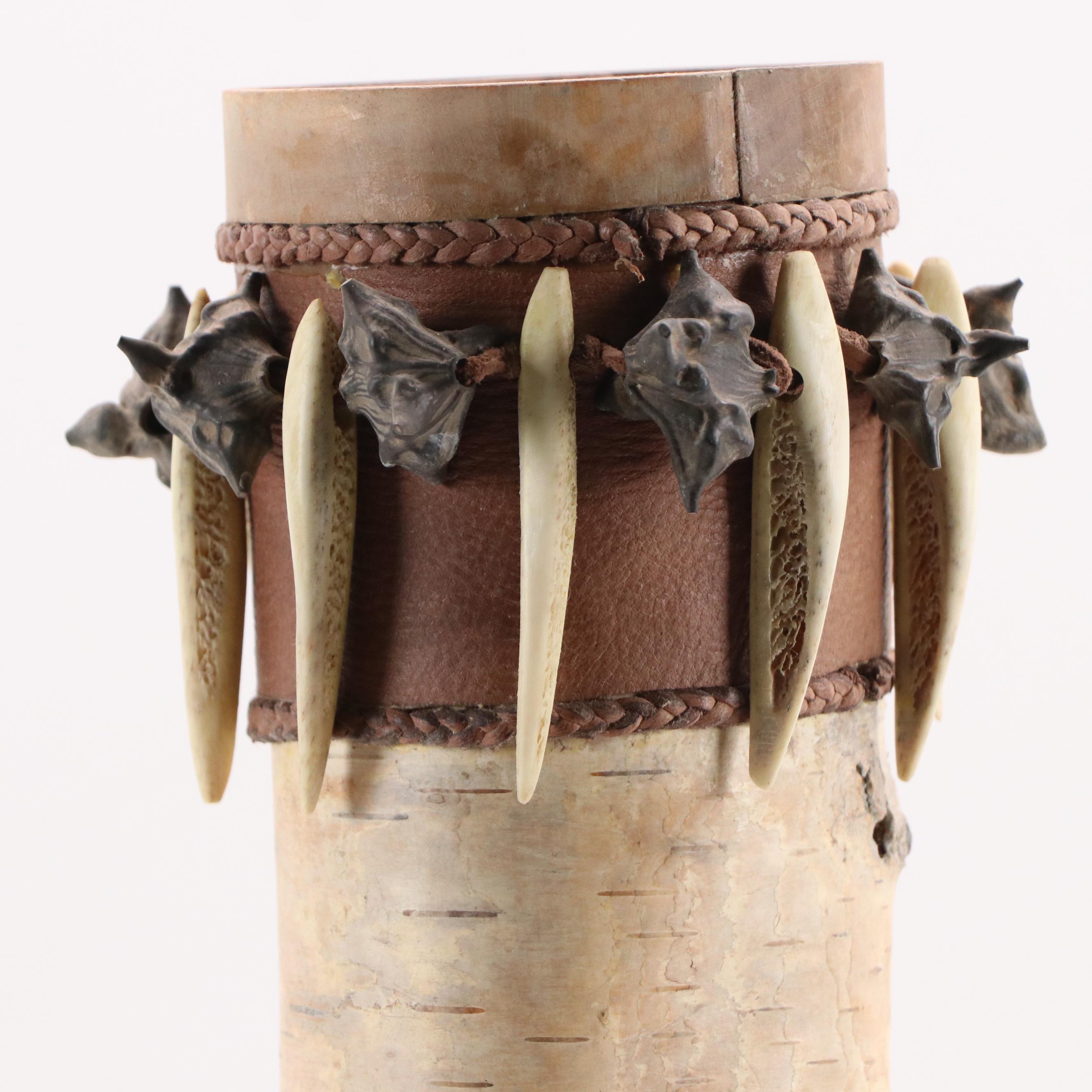 Robert Beaven Folk Art Found Materials Footed Vessel