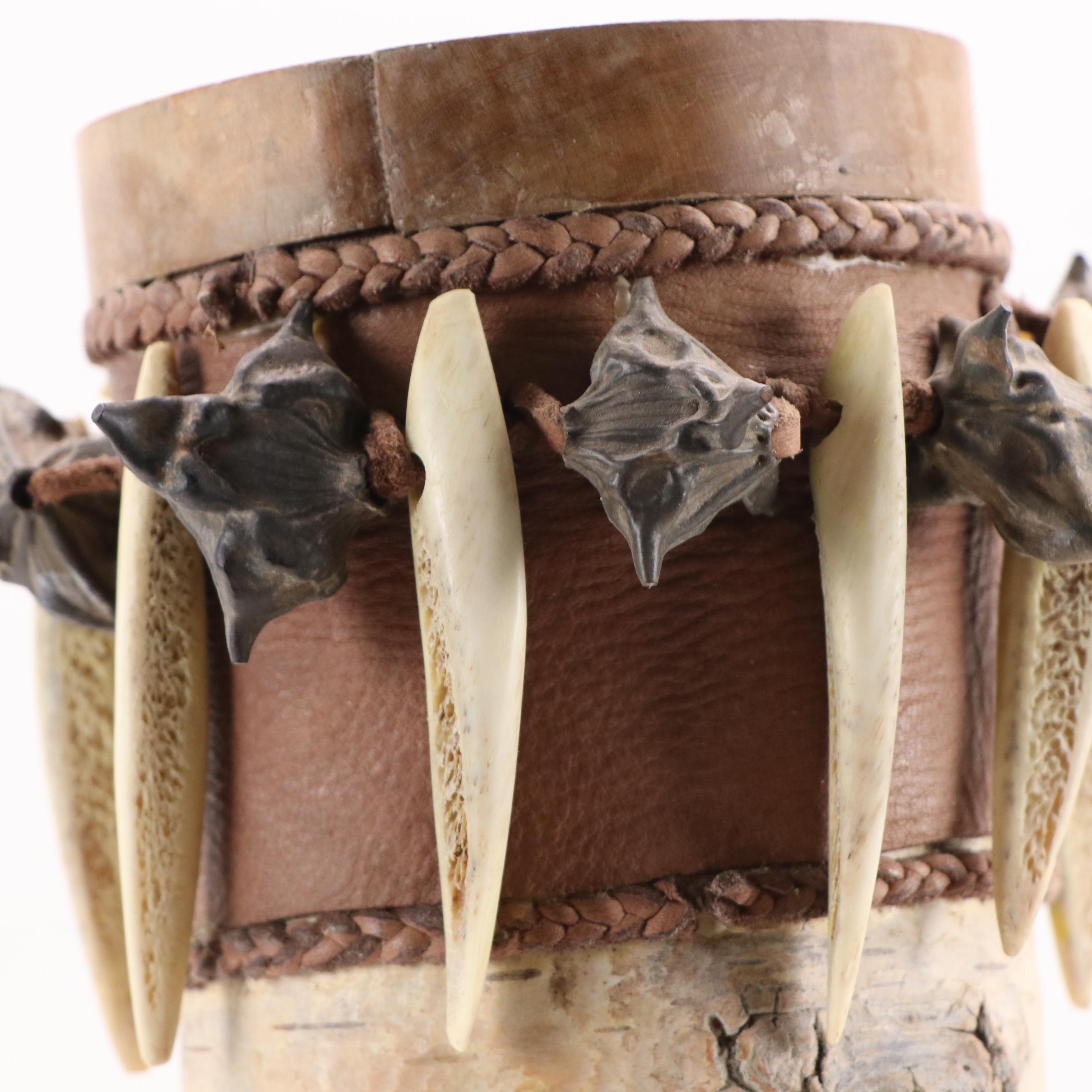 Robert Beaven Folk Art Found Materials Footed Vessel