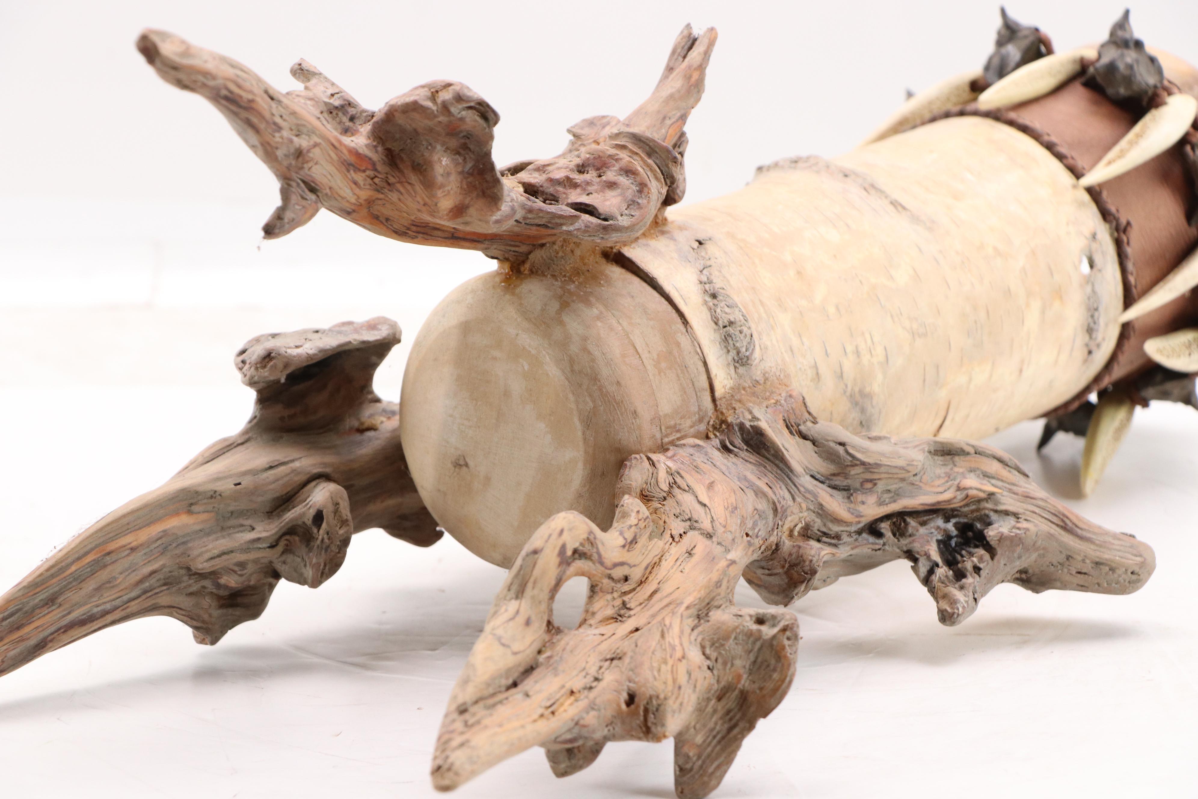 Robert Beaven Folk Art Found Materials Footed Vessel