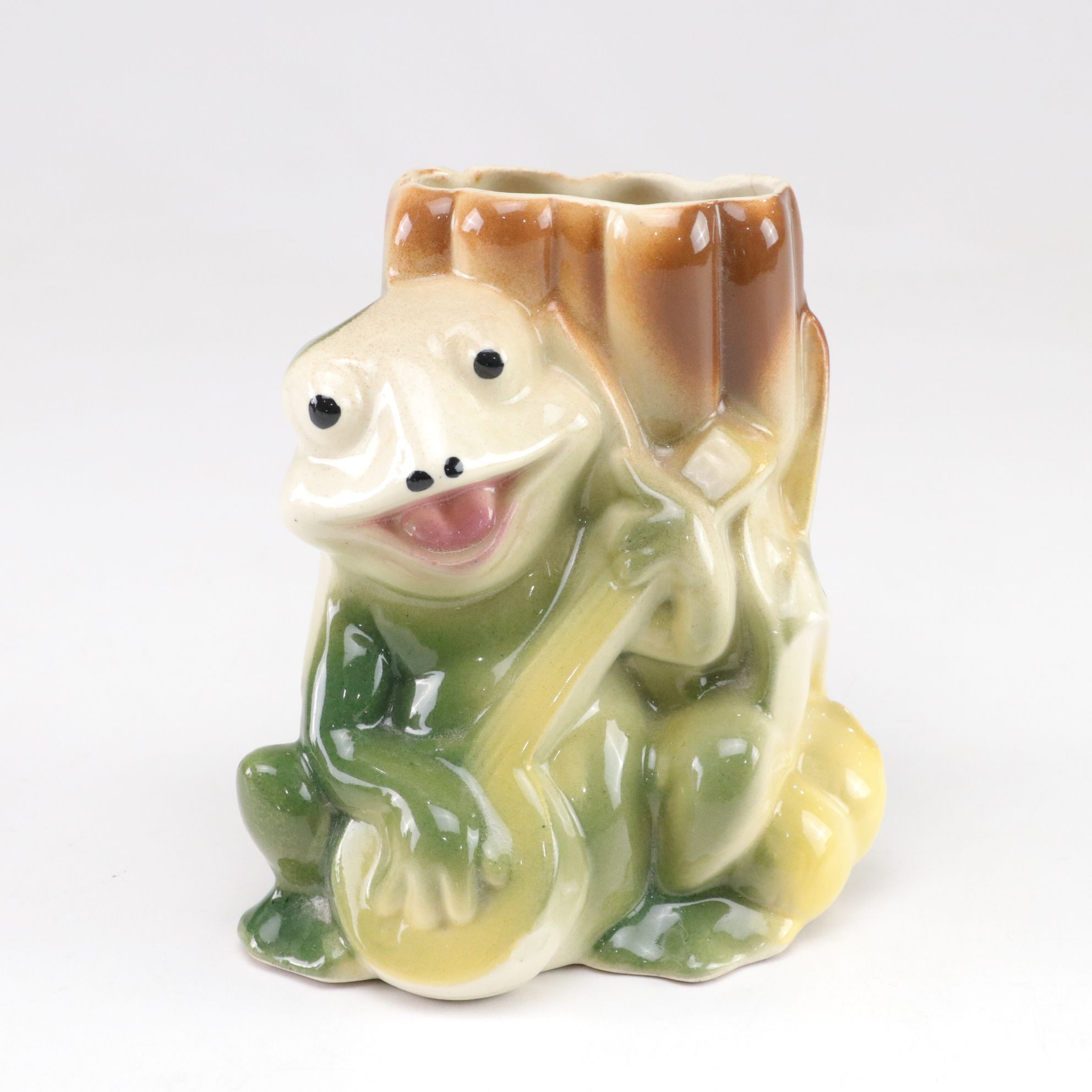 Porcelain Deer, Frog & Bear Vases, Mid-20th Century